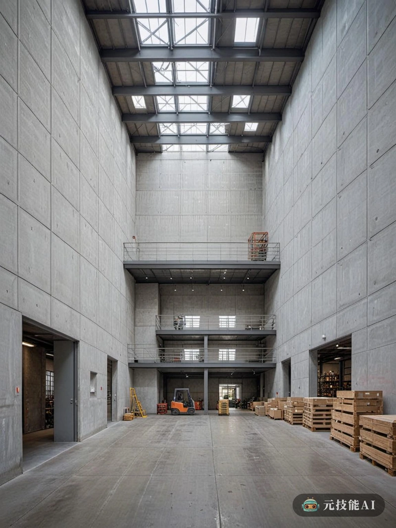 在图中,我们看到Carlo Aymonino设计的仓库,兼具工业的优雅和功能性。这座建筑傲然屹立,其鲜明的白色外观与光滑的金属口音和大窗户相辅相成,吸引自然光照亮内部。该结构似乎由钢筋混凝土制成,具有干净的线条和棱角分明的几何形状,反映了现代主义美学。突出的装货码头和光滑的金属门等细节增添了仓库的工业魅力。想象一下内部:货架上摆满了货物,叉车在过道里高效地移动,工人们忙着完成他们的任务。这个仓库设计不仅满足了它的实际作用,而且也证明了Carlo Aymonino对美丽和功能的愿景。 在图中,我们看到Carlo Aymonino设计的仓库,兼具工业的优雅和功能性。这座建筑傲然屹立,其鲜明的白色外观与光滑的金属口音和大窗户相辅相成,吸引自然光照亮内部。该结构似乎由钢筋混凝土制成,具有干净的线条和棱角分明的几何形状,反映了现代主义美学。突出的装货码头和光滑的金属门等细节增添了仓库的工业魅力。想象一下内部:货架上摆满了货物,叉车在过道里高效地移动,工人们忙着完成他们的任务。这个仓库设计不仅满足了它的实际作用,而且也证明了Carlo Aymonino对美丽和功能的愿景。