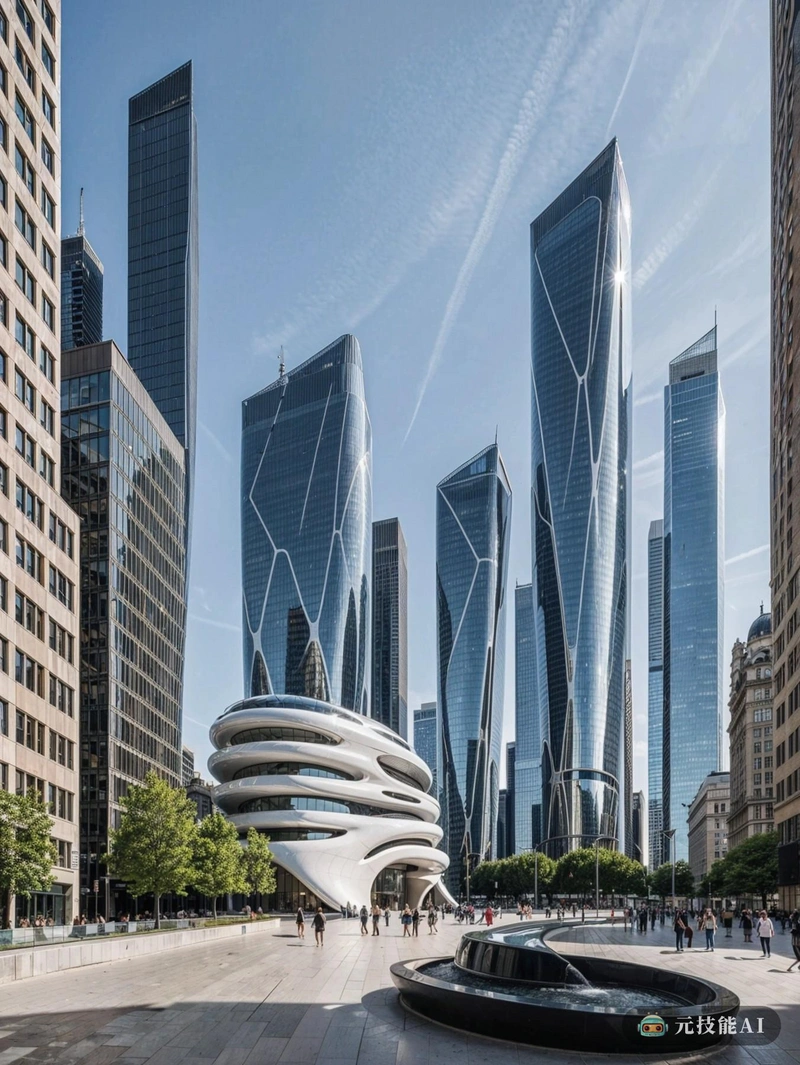 扎哈·哈迪德(Zaha Hadid)设计的螺旋形博物馆大楼在摩天大楼的背景下拔地而起,令人惊叹。博物馆的设计巧妙地融合了曲线和角度,在城市景观的衬托下创造了一个充满活力和未来感的轮廓。螺旋形状看起来扭曲和转动,创造一个动态的流动,吸引眼球。建筑的外观是光影的游戏,玻璃面板反映了周围的城市景观,创造了一个不断变化的外观。背景中的摩天大楼增加了规模感和文脉感,突出了博物馆在城市结构中的地位。整体形象证明了哈迪德的远见和建筑塑造城市景观的潜力。 扎哈·哈迪德(Zaha Hadid)设计的螺旋形博物馆大楼在摩天大楼的背景下拔地而起,令人惊叹。博物馆的设计巧妙地融合了曲线和角度,在城市景观的衬托下创造了一个充满活力和未来感的轮廓。螺旋形状看起来扭曲和转动,创造一个动态的流动,吸引眼球。建筑的外观是光影的游戏,玻璃面板反映了周围的城市景观,创造了一个不断变化的外观。背景中的摩天大楼增加了规模感和文脉感,突出了博物馆在城市结构中的地位。整体形象证明了哈迪德的远见和建筑塑造城市景观的潜力。