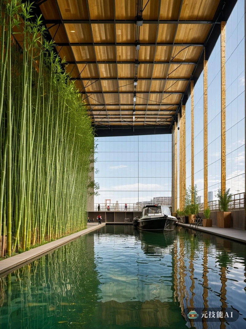 水上仓库是一项突破传统建筑界限的设计杰作。这个漂浮的结构看起来优雅地悬浮在平静的湖面上,是环境和谐与技术进步的象征。从蓬皮杜中心汲取灵感,外部是大胆的色彩和几何形状的马赛克,与周围的自然世界创造了动态的对话。在其时尚现代的外观中,仓库配备了最新的高科技功能,确保了效率和可持续性。竹子,一种可再生的环保材料,在整个室内使用,为原本技术的外部增添了温暖,有机的触感。装饰艺术和巴洛克元素无缝地融入到设计中,创造了一种动态和折衷的美学。从其浮动的基础到高科技的内部,水上仓库是想象力的力量和融合不同风格的美丽的证明。这是一个鼓励创造力、协作以及与自然世界和最新技术进步的深刻联系的空间。 水上仓库是一项突破传统建筑界限的设计杰作。这个漂浮的结构看起来优雅地悬浮在平静的湖面上,是环境和谐与技术进步的象征。从蓬皮杜中心汲取灵感,外部是大胆的色彩和几何形状的马赛克,与周围的自然世界创造了动态的对话。在其时尚现代的外观中,仓库配备了最新的高科技功能,确保了效率和可持续性。竹子,一种可再生的环保材料,在整个室内使用,为原本技术的外部增添了温暖,有机的触感。装饰艺术和巴洛克元素无缝地融入到设计中,创造了一种动态和折衷的美学。从其浮动的基础到高科技的内部,水上仓库是想象力的力量和融合不同风格的美丽的证明。这是一个鼓励创造力、协作以及与自然世界和最新技术进步的深刻联系的空间。