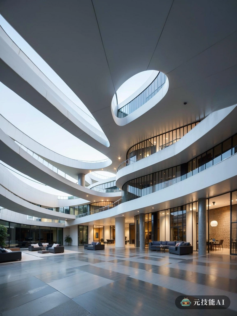 扎哈·哈迪德(Zaha Hadid)设计的仓库充满了未来主义的优雅,体现了动态几何的精髓。该结构呈现为一系列相互关联的起伏形式,让人联想到池塘上的涟漪或景观的起伏。仓库看起来像一个整体实体,光滑的线条和曲线无缝地相互流动。玻璃和钢材的使用创造了光影的游戏,使结构随着光线条件的变化而起伏和变化。在白天,玻璃面板允许自然光线进入,创造一个明亮通风的室内。到了晚上,这个结构就变成了一个灯塔,内部照明在外部表面投射出温暖的光芒。仓库的设计不仅美观;它的功能也很强,每个曲线和角度都优化了效率和实用性。内部空间的设计是为了最大限度地提高存储容量,同时保持易于进入,宽阔的通道和起重机可以在起伏的空间中无缝移动。外部的几何形状和圆滑的风格贯穿到内部,创造了形式和功能的和谐融合。 扎哈·哈迪德(Zaha Hadid)设计的仓库充满了未来主义的优雅,体现了动态几何的精髓。该结构呈现为一系列相互关联的起伏形式,让人联想到池塘上的涟漪或景观的起伏。仓库看起来像一个整体实体,光滑的线条和曲线无缝地相互流动。玻璃和钢材的使用创造了光影的游戏,使结构随着光线条件的变化而起伏和变化。在白天,玻璃面板允许自然光线进入,创造一个明亮通风的室内。到了晚上,这个结构就变成了一个灯塔,内部照明在外部表面投射出温暖的光芒。仓库的设计不仅美观;它的功能也很强,每个曲线和角度都优化了效率和实用性。内部空间的设计是为了最大限度地提高存储容量,同时保持易于进入,宽阔的通道和起重机可以在起伏的空间中无缝移动。外部的几何形状和圆滑的风格贯穿到内部,创造了形式和功能的和谐融合。