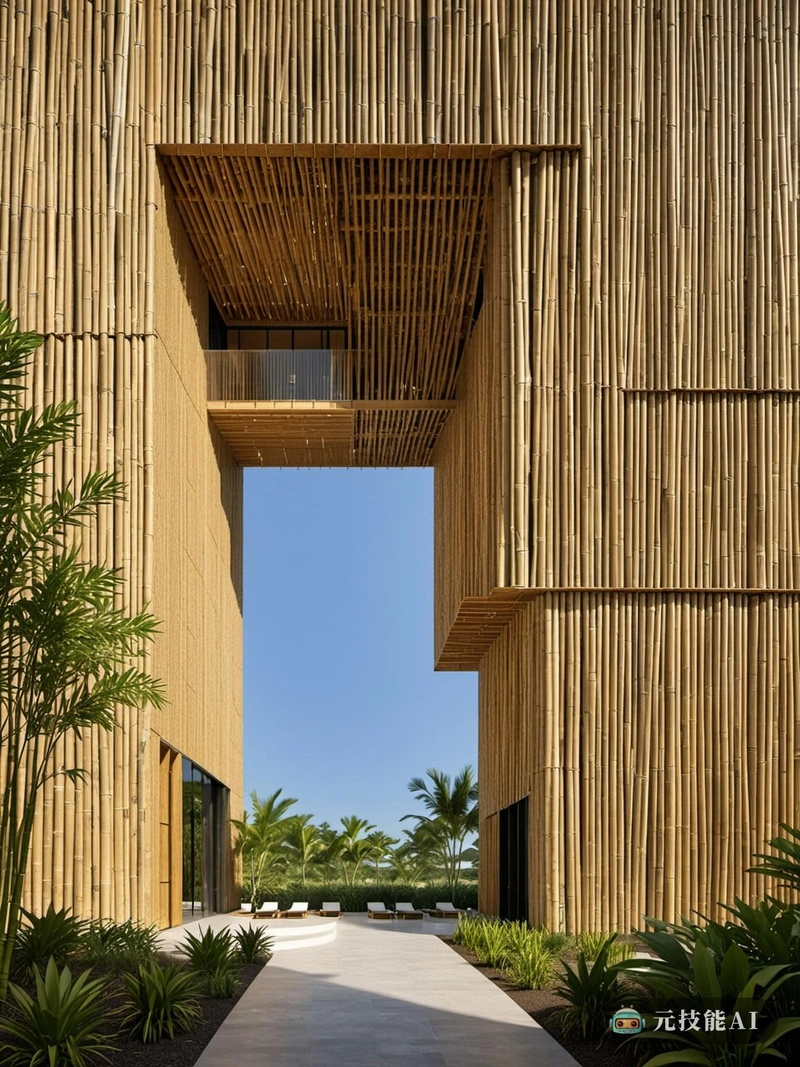 我们的设计理念是“竹制摩天大楼岛上的生态度假仓库”。这个富有远见的项目融合了仓库的功能和度假岛屿的魅力，为可持续旅游和城市设计提供了独特的体验。设计的核心是一座完全由竹子建造的摩天大楼，竹子是一种可再生和可生物降解的材料。竹子的开创性使用不仅减少了碳足迹，而且还向保守主义致敬，尊重传统的建筑方法，同时推动了当代建筑的界限。竹子摩天大楼的外部装饰是一种向自然世界致敬的装饰设计，其图案的灵感来自周围环境的动植物。这种设计不仅增强了建筑的美学吸引力，而且在炎热的夏季为建筑降温，提供了一种自然的隔热形式。覆盖设计的是Mansard屋顶，它提供了额外的生活空间，同时优化了自然光和通风。这个屋顶露台提供了岛屿和周围海洋的壮丽景色，使其成为放松身心的完美场所，经过一天的探索。在内部，仓库空间被改造成一个豪华而可持续的度假胜地，有环保的住宿，水疗中心和一系列的活动，让客人沉浸在岛上的自然美景中，同时仍然享受舒适的现代生活。总而言之，“竹摩天大楼岛上的生态度假仓库”是一个融合了可持续性、保护和奢华的设计，为未来更加环保的旅行和城市化提供了一个愿景。