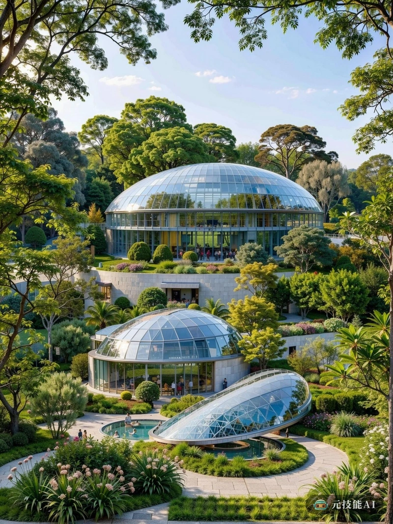 一座博物馆建筑优雅地矗立在郁郁葱葱的花园中,优雅的轮廓像一根精致的羽毛。该建筑由玻璃和钢铁制成,在其光滑的表面上反映出周围的绿色植物,与自然环境和谐融合。花园,充满了开花植物和树木,为博物馆提供了一个宁静的背景,邀请游客探索其丰富的藏品。这里充满了宁静和学习的氛围,在大自然的美丽背景下,历史和艺术被赋予了生命。 一座博物馆建筑优雅地矗立在郁郁葱葱的花园中,优雅的轮廓像一根精致的羽毛。该建筑由玻璃和钢铁制成,在其光滑的表面上反映出周围的绿色植物,与自然环境和谐融合。花园,充满了开花植物和树木,为博物馆提供了一个宁静的背景,邀请游客探索其丰富的藏品。这里充满了宁静和学习的氛围,在大自然的美丽背景下,历史和艺术被赋予了生命。