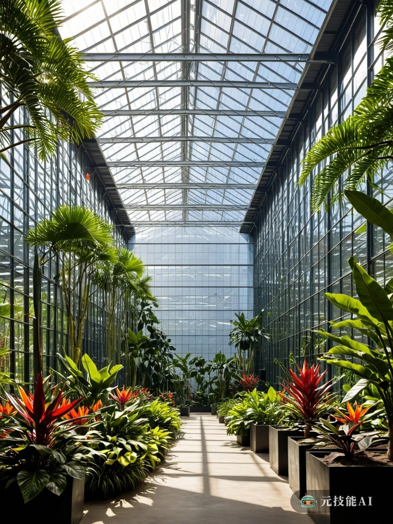 仓库热带植物园坐落在城市中心,是自然与人造建筑和谐结合的见证。它的立面是钢化玻璃和构成主义建筑的杰作,以几何图案的舞蹈反射光线,在周围的城市景观上投下后现代的阴影。山墙屋顶向传统建筑致敬,为里面茁壮成长的外来植物提供了一个庇护的天堂。走进去,你会被带到一个热带天堂。空气中充满了花香和鸟鸣,创造了一种既平静又令人振奋的感官超载。钢化玻璃增强了温室效应,为各种植物标本保持了完美的小气候。在这个花园中,现代和自然的界限模糊,创造了一个挑战两者传统定义的空间。在这个空间里,游客可以沉浸在植物生命的复杂细节中,同时也会惊叹于周围建筑的抽象之美。仓库热带植物园不仅仅是一个休息和放松的地方;这是一次后现代讽刺的复杂之旅,在这里,普通的仓库变成了一个非凡的植物保护区。 仓库热带植物园坐落在城市中心,是自然与人造建筑和谐结合的见证。它的立面是钢化玻璃和构成主义建筑的杰作,以几何图案的舞蹈反射光线,在周围的城市景观上投下后现代的阴影。山墙屋顶向传统建筑致敬,为里面茁壮成长的外来植物提供了一个庇护的天堂。走进去,你会被带到一个热带天堂。空气中充满了花香和鸟鸣,创造了一种既平静又令人振奋的感官超载。钢化玻璃增强了温室效应,为各种植物标本保持了完美的小气候。在这个花园中,现代和自然的界限模糊,创造了一个挑战两者传统定义的空间。在这个空间里,游客可以沉浸在植物生命的复杂细节中,同时也会惊叹于周围建筑的抽象之美。仓库热带植物园不仅仅是一个休息和放松的地方;这是一次后现代讽刺的复杂之旅,在这里,普通的仓库变成了一个非凡的植物保护区。