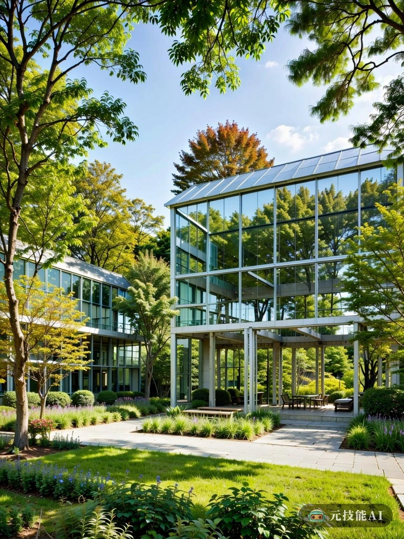 在理查德·罗杰斯(Richard Rogers)设计的宁静的学校里,景色展现在郁郁葱葱的绿色景观中。建筑优雅地与自然环境融为一体,反映了室内外空间的和谐融合。光线通过透明的玻璃幕墙过滤,在几何形状的干净线条上投射出柔和、温暖的阴影。天气温和,微风吹拂着附近树木的叶子,营造出宜人的环境声景。风格是现代而永恒的,散发着平静和宁静的感觉。天然材料的使用和开放空间的精心设计等细节有助于营造舒适和轻松的整体感觉。想象一下,孩子们在这田园诗般的环境中欢笑和学习,被美丽和灵感所包围。 在理查德·罗杰斯(Richard Rogers)设计的宁静的学校里,景色展现在郁郁葱葱的绿色景观中。建筑优雅地与自然环境融为一体,反映了室内外空间的和谐融合。光线通过透明的玻璃幕墙过滤,在几何形状的干净线条上投射出柔和、温暖的阴影。天气温和,微风吹拂着附近树木的叶子,营造出宜人的环境声景。风格是现代而永恒的,散发着平静和宁静的感觉。天然材料的使用和开放空间的精心设计等细节有助于营造舒适和轻松的整体感觉。想象一下,孩子们在这田园诗般的环境中欢笑和学习,被美丽和灵感所包围。
