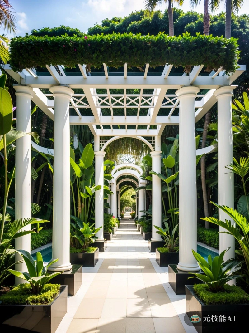 坐落在度假岛的中心,植物园度假岛是新古典主义建筑和现代主义设计和谐融合的证明。这个花园是海上的一片翠绿绿洲,不仅是一个宁静美丽的地方,也是结构诚实和创新设计的体现。花园被封装在格子结构中,这是对新古典主义优雅的现代主义诠释。这个格子主要由锌制成,看起来像一个精致的框架,让植物和树木的自然美闪耀,同时也提供必要的支撑和结构。锌的使用不仅仅是为了美观;它也是耐久性和弹性的证明,这种材料可以承受岛上严酷的气候。在晶格结构中,新古典主义建筑占据了中心位置。圆柱和拱门的设计灵感来自于古希腊和古罗马的设计,提供了一种秩序和对称的感觉,平衡了植物的有机混乱。这些新古典主义元素不仅仅是装饰;它们在引导游客穿过花园时起到了有目的的作用,创造了一种空间意识和导航感。结构诚实是整个花园的中心主题。晶格结构,虽然视觉上很吸引人,但也有实际用途。它支撑着植物和树木的重量,确保它们健康生长,同时也提供阴凉和保护。这种设计上的诚实进一步体现在材料的使用上;锌格子既坚固又耐用,证明了花园对可持续性和长寿的承诺。总之,植物园度假岛是一个结构诚实的新古典主义天堂。在这里,创新的设计和耐用的材料增强了自然之美,为游客创造了独特而难忘的体验。这个花园不仅仅是一个放松和享受的目的地;它也是对设计和建筑的庆祝,是对人类创造力和独创性力量的证明。 坐落在度假岛的中心,植物园度假岛是新古典主义建筑和现代主义设计和谐融合的证明。这个花园是海上的一片翠绿绿洲,不仅是一个宁静美丽的地方,也是结构诚实和创新设计的体现。花园被封装在格子结构中,这是对新古典主义优雅的现代主义诠释。这个格子主要由锌制成,看起来像一个精致的框架,让植物和树木的自然美闪耀,同时也提供必要的支撑和结构。锌的使用不仅仅是为了美观;它也是耐久性和弹性的证明,这种材料可以承受岛上严酷的气候。在晶格结构中,新古典主义建筑占据了中心位置。圆柱和拱门的设计灵感来自于古希腊和古罗马的设计,提供了一种秩序和对称的感觉,平衡了植物的有机混乱。这些新古典主义元素不仅仅是装饰;它们在引导游客穿过花园时起到了有目的的作用,创造了一种空间意识和导航感。结构诚实是整个花园的中心主题。晶格结构,虽然视觉上很吸引人,但也有实际用途。它支撑着植物和树木的重量,确保它们健康生长,同时也提供阴凉和保护。这种设计上的诚实进一步体现在材料的使用上;锌格子既坚固又耐用,证明了花园对可持续性和长寿的承诺。总之,植物园度假岛是一个结构诚实的新古典主义天堂。在这里,创新的设计和耐用的材料增强了自然之美,为游客创造了独特而难忘的体验。这个花园不仅仅是一个放松和享受的目的地;它也是对设计和建筑的庆祝,是对人类创造力和独创性力量的证明。