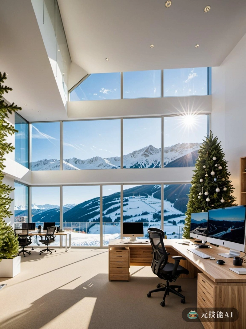 OfficeSkiing Mountain是一个富有远见的设计理念，将现代办公室的功能与滑雪的刺激融合在一起。该设计是一个参数化的杰作，结合了高科技元素和对环境可持续性的承诺。在它的核心，结构是由铝合金板建造的，这种材料的选择是因为它的耐用性和可回收性。它的外观就像一个滑雪场，让员工可以从办公桌前休息一下，享受清爽的滑雪。在内部，办公室以文艺复兴风格设计，捕捉历史优雅的精髓，同时融合了最先进的技术。绿色建筑是中心主题，自然光充斥着工作空间，屋顶花园提供了一个放松的休息场所。办公室滑雪山不仅仅是一个工作的地方;这是一种将生产力与游戏、技术与自然、功能与美学相结合的体验。