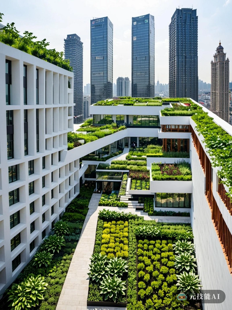 屋顶花园坐落在繁华的城市中心,是中国现代建筑的灯塔。这个设计体现了现代主义的精髓,强调结构的诚实和简洁的线条,同时无缝地结合了高科技农业实践的最新进展。这座花园位于一座熙熙攘攘的摩天大楼顶上,提供了一片郁郁葱葱的绿洲,城市居民可以在这里逃离城市生活的喧嚣。由于膜结构材料的创新使用,屋顶变成了一个翠绿的天堂。这些重量轻,但令人难以置信的坚固,材料轮廓创造了一个动态的景观,支持各种各样的植物和树木。这个设计不仅提供了一个视觉上引人注目的全景,而且作为一个可持续的城市农业解决方案,为周围的社区生产新鲜的农产品。屋顶花园是中国传统建筑与当代设计原则和谐融合的见证。全景设计确保花园的每个角落都能看到令人惊叹的景色,邀请居民和游客一起欣赏自然之美和现代建筑的天才。 屋顶花园坐落在繁华的城市中心,是中国现代建筑的灯塔。这个设计体现了现代主义的精髓,强调结构的诚实和简洁的线条,同时无缝地结合了高科技农业实践的最新进展。这座花园位于一座熙熙攘攘的摩天大楼顶上,提供了一片郁郁葱葱的绿洲,城市居民可以在这里逃离城市生活的喧嚣。由于膜结构材料的创新使用,屋顶变成了一个翠绿的天堂。这些重量轻,但令人难以置信的坚固,材料轮廓创造了一个动态的景观,支持各种各样的植物和树木。这个设计不仅提供了一个视觉上引人注目的全景,而且作为一个可持续的城市农业解决方案,为周围的社区生产新鲜的农产品。屋顶花园是中国传统建筑与当代设计原则和谐融合的见证。全景设计确保花园的每个角落都能看到令人惊叹的景色,邀请居民和游客一起欣赏自然之美和现代建筑的天才。