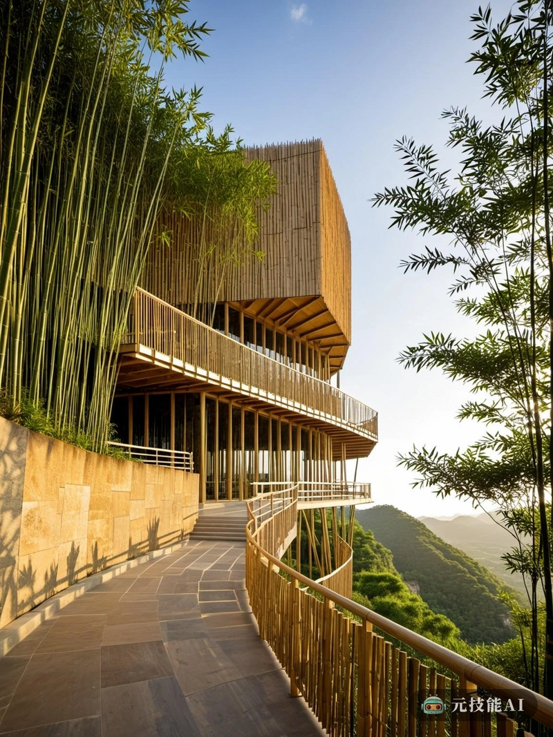 竹崖观景台是一座工业建筑杰作，将几何现代设计与竹子的自然优雅相结合。从悬崖顶上庄严地升起，这个结构提供了周围景观的壮丽景色。天文台的设计是功能主义的证明，每个元素都有自己的目的，同时保持美学的和谐。层次感的设计，与竹子元素交织在一起，创造了一种深度和质感，与几何线条和角度相辅相成。竹子的使用，一种可持续和环保的材料，进一步加强了天文台与自然的联系。竹崖观景台不仅仅是一个建筑;这是一种将人类最聪明的才智与自然奇观融合在一起的体验。