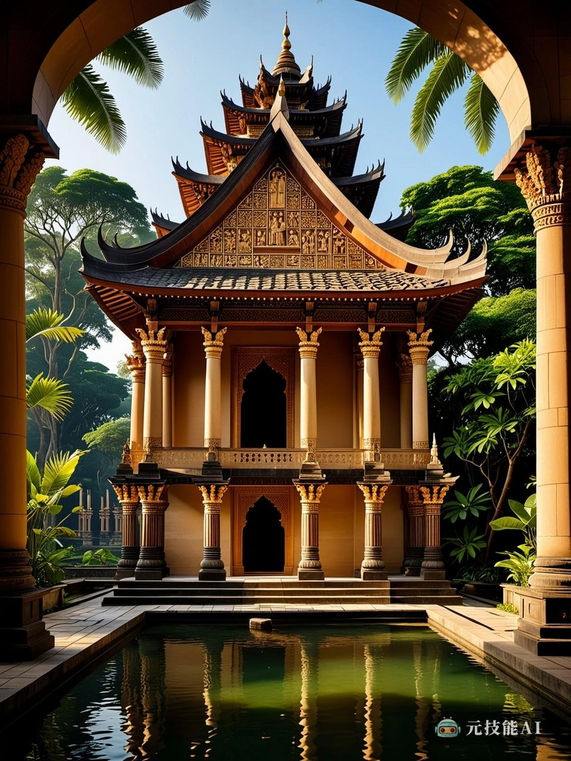 约翰·波特曼设计的宏伟寺庙的画面栩栩如生。场景展现在一个宁静而雄伟的环境中,周围是郁郁葱葱的绿色植物和平静的水体。这座寺庙高大而自豪,它的立面是传统与现代元素的和谐融合。这座建筑是波特曼精湛技艺的证明,复杂的雕刻和细节讲述了一个文化遗产的故事。屋顶线装饰着优雅的尖顶,内部是由圆柱和拱门组成的迷宫,营造出一种宁静和敬畏的感觉。寺庙不仅仅是一个礼拜的地方;它是团结和信仰的象征,是充满混乱和喧嚣的世界中希望的灯塔。 约翰·波特曼设计的宏伟寺庙的画面栩栩如生。场景展现在一个宁静而雄伟的环境中,周围是郁郁葱葱的绿色植物和平静的水体。这座寺庙高大而自豪,它的立面是传统与现代元素的和谐融合。这座建筑是波特曼精湛技艺的证明,复杂的雕刻和细节讲述了一个文化遗产的故事。屋顶线装饰着优雅的尖顶,内部是由圆柱和拱门组成的迷宫,营造出一种宁静和敬畏的感觉。寺庙不仅仅是一个礼拜的地方;它是团结和信仰的象征,是充满混乱和喧嚣的世界中希望的灯塔。