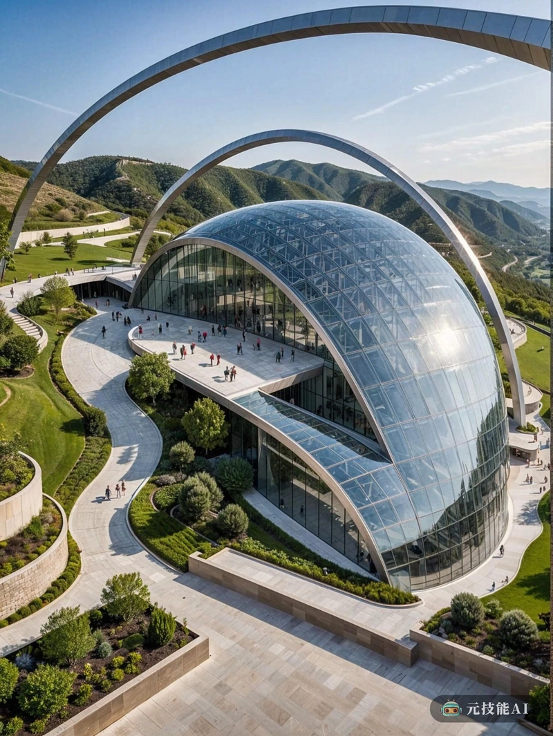 由著名建筑师设计的令人惊叹的博物馆建筑,拥有独特的拱形形状,与周围山丘的自然轮廓相呼应。该结构似乎由玻璃和钢铁制成,允许自然光涌入内部,同时保持现代和未来主义的美学。拱门支撑着一系列可以俯瞰景观的露台,邀请游客在探索博物馆藏品的同时欣赏周围地区的美景。建筑的设计与自然环境无缝融合,创造了人造结构与自然景观的和谐融合。 由著名建筑师设计的令人惊叹的博物馆建筑,拥有独特的拱形形状,与周围山丘的自然轮廓相呼应。该结构似乎由玻璃和钢铁制成,允许自然光涌入内部,同时保持现代和未来主义的美学。拱门支撑着一系列可以俯瞰景观的露台,邀请游客在探索博物馆藏品的同时欣赏周围地区的美景。建筑的设计与自然环境无缝融合,创造了人造结构与自然景观的和谐融合。