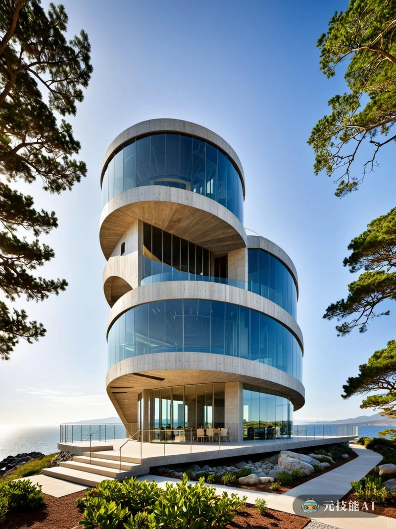 坐落在海岸景观中,生态友好的海岸天文台体现了现代主义及其结构与自然环境的和谐融合。在高山之上,观景台提供了周围地形的壮丽景色,邀请游客停下来欣赏大自然的壮丽。该设计结合了花岗岩的使用,这种材料不仅补充了岩石海岸线,还提供了耐用性和寿命。该结构的装饰艺术风格在其几何形状和干净的线条中显而易见,创造了一种经得起时间考验的永恒优雅。设计的核心是对环保主义的承诺。天文台采用可再生能源和环保材料,以可持续发展为重点。其结果是一个结构不仅增强了游客的体验,而且尊重和保护了自然环境。 坐落在海岸景观中,生态友好的海岸天文台体现了现代主义及其结构与自然环境的和谐融合。在高山之上,观景台提供了周围地形的壮丽景色,邀请游客停下来欣赏大自然的壮丽。该设计结合了花岗岩的使用,这种材料不仅补充了岩石海岸线,还提供了耐用性和寿命。该结构的装饰艺术风格在其几何形状和干净的线条中显而易见,创造了一种经得起时间考验的永恒优雅。设计的核心是对环保主义的承诺。天文台采用可再生能源和环保材料,以可持续发展为重点。其结果是一个结构不仅增强了游客的体验,而且尊重和保护了自然环境。