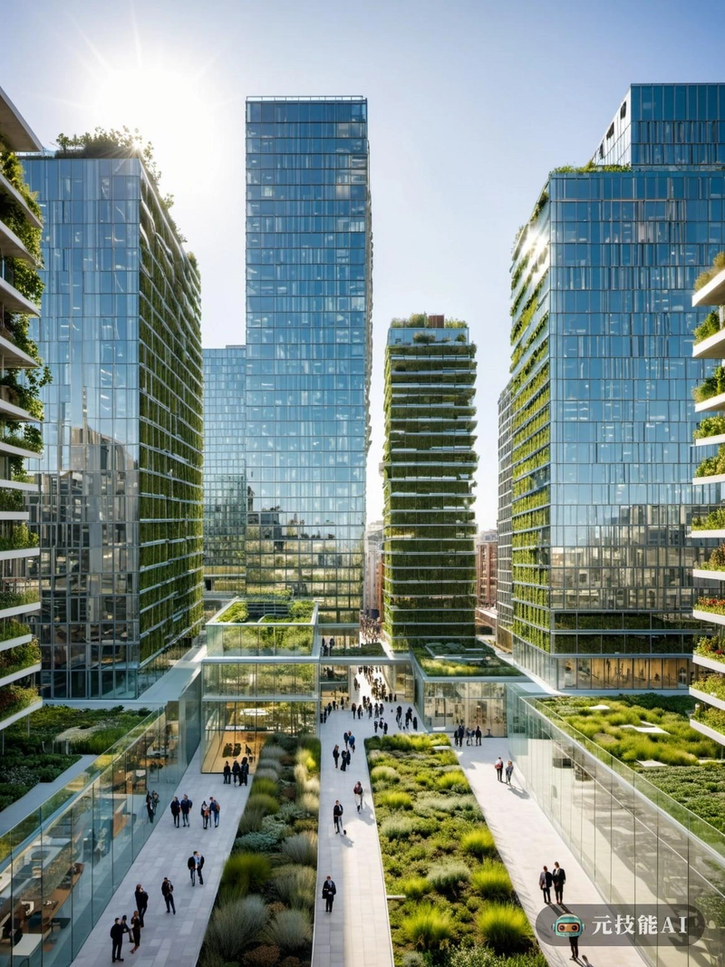 在展览未来城市的中心，一种全新的建筑景观展现出来。未来的大都市，高科技与绿色建筑相结合，呈现可持续发展的城市景观。城市景观由网格结构定义，这是对奥斯曼建筑的现代诠释，玻璃和钢铁取代了传统材料，创造了新旧和谐的融合。在阳光下闪闪发光的建筑由透明玻璃制成，让自然光进入室内，同时保持隐私。网格结构提供了稳定性和灵活性，允许易于扩展和适应未来的需求。绿色屋顶和垂直花园点缀着景观，提供氧气并冷却城市热岛效应。未来城市的愿景不仅仅是一个设计，它是一个更美好、更可持续的明天的宣言。
