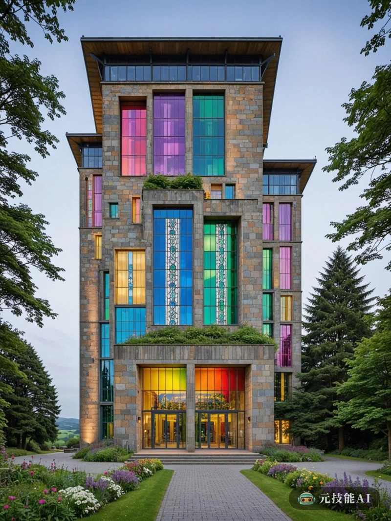 由著名的查尔斯·雷尼·麦金托什(Charles Rennie Mackintosh)设计的高耸的大厦傲然矗立在连绵起伏的山丘和郁郁葱葱的绿色植物的背景下。该建筑以其标志性的新艺术风格,是优雅简约的杰作,以复杂的细节和几何图案为特色。塔的立面装饰着精致的窗花和充满活力的彩色玻璃窗,将彩虹色的光线投射到周围的景观上。在室内,室内设计延续了自然与人造元素和谐融合的主题,大量使用了木材、玻璃和石材。这座塔作为文化意义的灯塔,吸引了来自世界各地的游客来欣赏它的美丽和独特性。 由著名的查尔斯·雷尼·麦金托什(Charles Rennie Mackintosh)设计的高耸的大厦傲然矗立在连绵起伏的山丘和郁郁葱葱的绿色植物的背景下。该建筑以其标志性的新艺术风格,是优雅简约的杰作,以复杂的细节和几何图案为特色。塔的立面装饰着精致的窗花和充满活力的彩色玻璃窗,将彩虹色的光线投射到周围的景观上。在室内,室内设计延续了自然与人造元素和谐融合的主题,大量使用了木材、玻璃和石材。这座塔作为文化意义的灯塔,吸引了来自世界各地的游客来欣赏它的美丽和独特性。