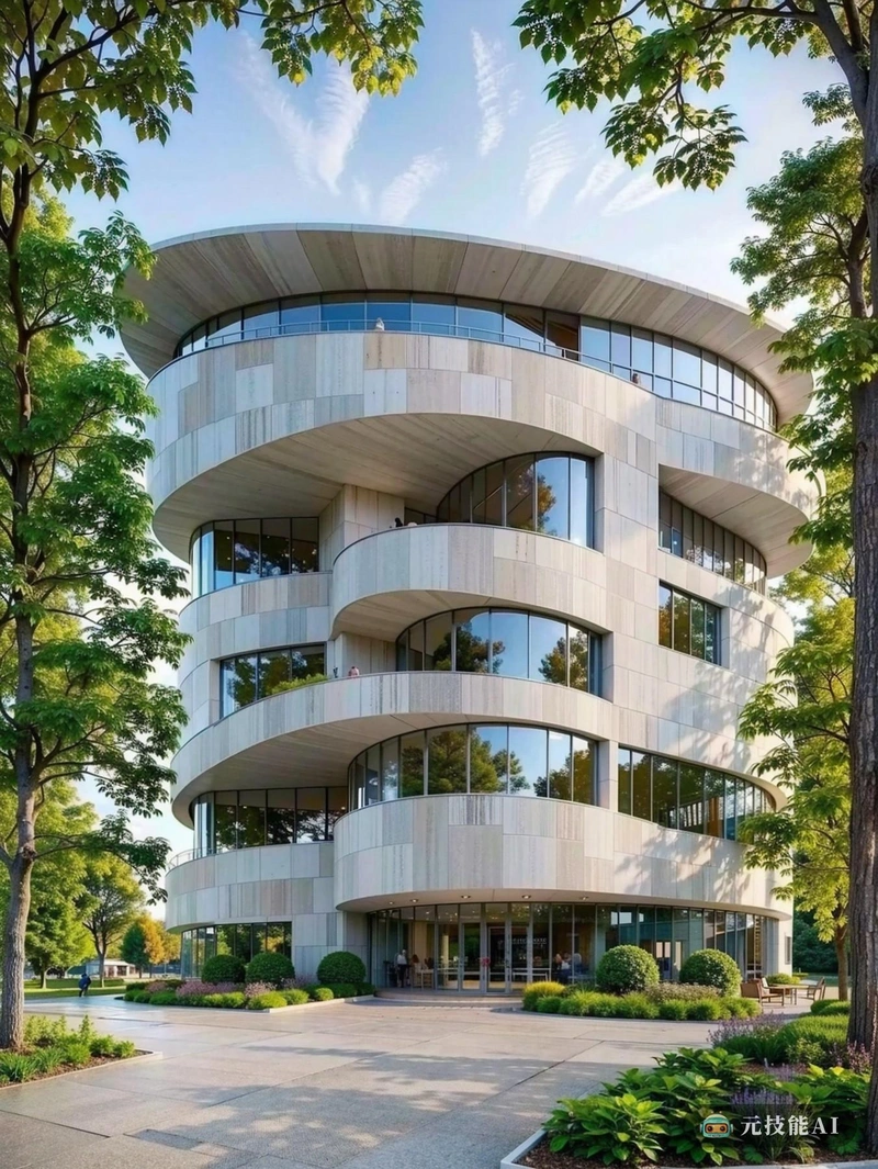 沃尔特·格罗皮乌斯设计的弧形博物馆建筑。这座建筑傲然屹立,其弯曲的立面反映了周围的环境。设计既现代又永恒,体现了格罗皮乌斯建筑与周围环境和谐的愿景。窗户的位置巧妙地最大化了自然光,创造了一个明亮通风的室内。博物馆的入口是一个宏伟的拱门,邀请游客探索里面的藏品。建筑周围的景观与其弯曲的形式相辅相成,花园和小径通向博物馆的其他区域。 沃尔特·格罗皮乌斯设计的弧形博物馆建筑。这座建筑傲然屹立,其弯曲的立面反映了周围的环境。设计既现代又永恒,体现了格罗皮乌斯建筑与周围环境和谐的愿景。窗户的位置巧妙地最大化了自然光,创造了一个明亮通风的室内。博物馆的入口是一个宏伟的拱门,邀请游客探索里面的藏品。建筑周围的景观与其弯曲的形式相辅相成,花园和小径通向博物馆的其他区域。
