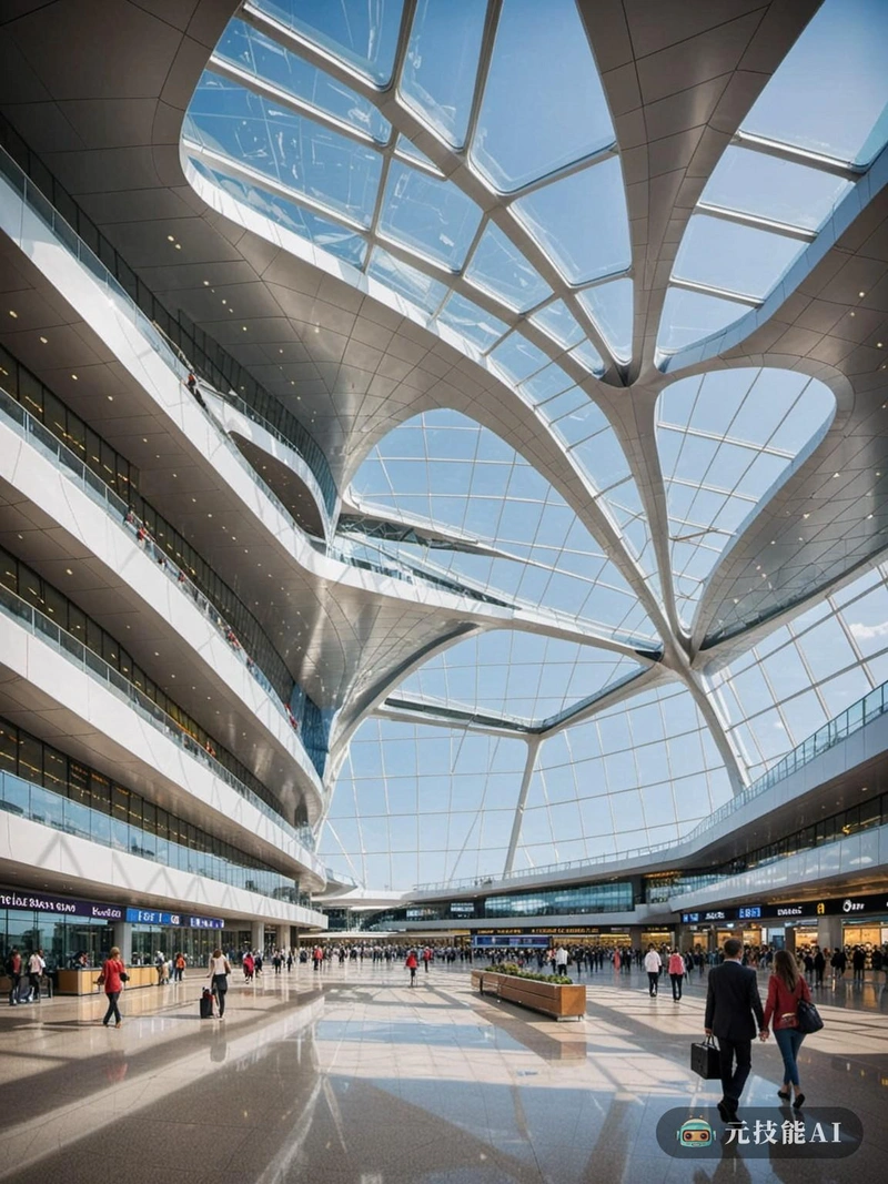 丹尼尔·里伯斯金(Daniel Libeskind)设计的机场,描绘了一个充满未来感和活力的旅游中心。航站楼优雅地弯曲着,就像一只飞翔的鸟,张开翅膀拥抱着进出的旅客。玻璃幕墙反映了天空和周围的景观,与自然世界无缝融合。在室内,空间通风明亮,配备了现代设施和艺术元素,增强了旅行体验。该设计体现了里伯斯金的标志性风格,将功能与审美感性相结合,创造了一个令人难忘的机场,作为通往世界的门户。 丹尼尔·里伯斯金(Daniel Libeskind)设计的机场,描绘了一个充满未来感和活力的旅游中心。航站楼优雅地弯曲着,就像一只飞翔的鸟,张开翅膀拥抱着进出的旅客。玻璃幕墙反映了天空和周围的景观,与自然世界无缝融合。在室内,空间通风明亮,配备了现代设施和艺术元素,增强了旅行体验。该设计体现了里伯斯金的标志性风格,将功能与审美感性相结合,创造了一个令人难忘的机场,作为通往世界的门户。