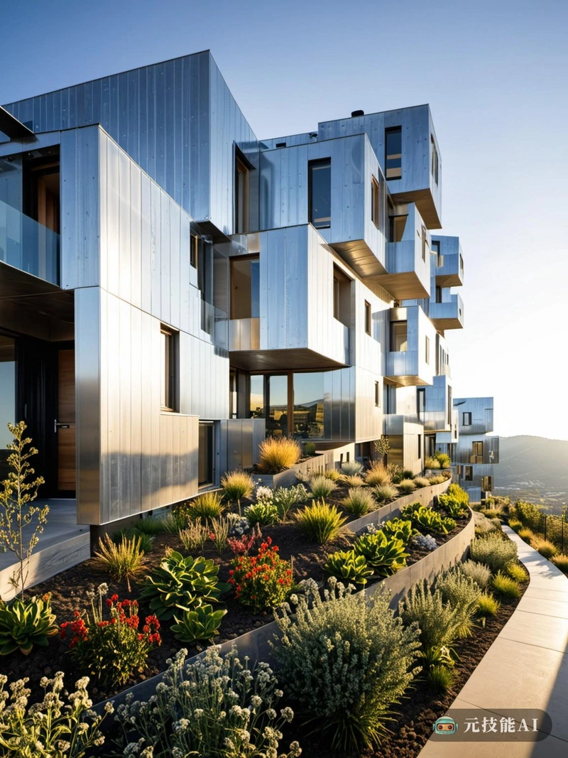 Eco-Visionary社会住房项目是一个创新的设计概念，将中世纪建筑与高科技和可持续元素相结合。该设计的特点是晶体形状，灵感来自于自然界中发现的自然形态，主要由镀锌钢板建造。这种材料的选择不仅确保了耐久性，而且有助于项目的生态友好性。坐落在高山之中，住宅综合体拥有一个观景台，提供周围景观的壮丽景色。这个平台是居民聚集、放松和享受户外活动的空间，同时也提供了一个观察和欣赏自然世界的平台。在内部，住宅单元的设计旨在促进社区意识，同时也为居民提供舒适的现代生活。特点包括开放式平面图，充足的自然光线和高科技电器，有助于可持续和高效的生活方式。Eco-Visionary社会住房项目证明了设计在创造环境方面的力量，这些环境不仅美观，而且对环境负责，具有社会包容性。