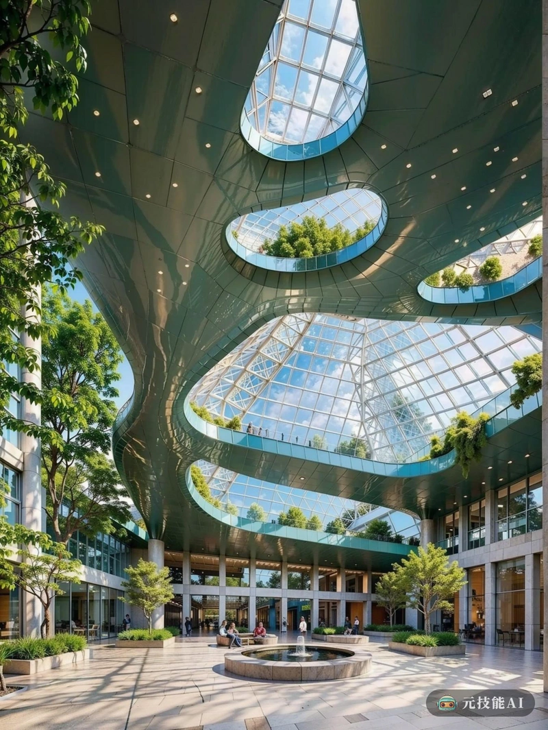 一座宏伟的博物馆建筑,像一颗宝石,傲然矗立在城市的中心。由一位热爱自然的著名建筑师设计,其形式是艺术与生态的和谐融合。立面以独特的几何图案制作,像多面宝石一样反射光线,吸引路人进入其魅力。内部是一个迷宫般的画廊和中庭,充满了通过天窗过滤的自然光。每个展览空间的设计都是为了增强游客的体验,森林般的元素融入贯穿始终,唤起一种和平与安宁的感觉。建筑的绿色屋顶和周围的花园为城市喧嚣提供了一个喘息的机会,使其成为学习和放松的目的地。 一座宏伟的博物馆建筑,像一颗宝石,傲然矗立在城市的中心。由一位热爱自然的著名建筑师设计,其形式是艺术与生态的和谐融合。立面以独特的几何图案制作,像多面宝石一样反射光线,吸引路人进入其魅力。内部是一个迷宫般的画廊和中庭,充满了通过天窗过滤的自然光。每个展览空间的设计都是为了增强游客的体验,森林般的元素融入贯穿始终,唤起一种和平与安宁的感觉。建筑的绿色屋顶和周围的花园为城市喧嚣提供了一个喘息的机会,使其成为学习和放松的目的地。