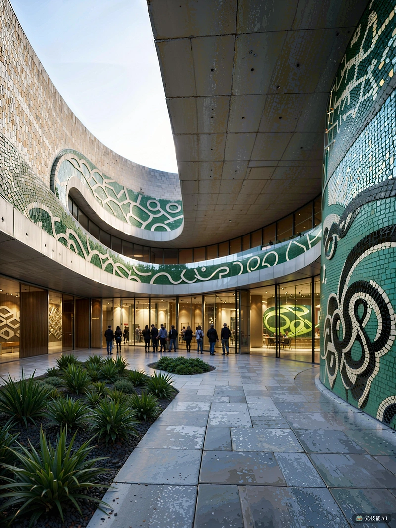 由著名建筑师设计的博物馆建筑以社区为背景，呈现出蛇形，拥抱周围环境的轮廓。立面是玻璃和混凝土的马赛克，反映了城市景观的光线和纹理，同时保持了神秘感和阴谋感。在内部，蛇形设计继续，弯曲的走廊和画廊，引导游客通过发现之旅。博物馆是建筑师对可持续发展和社区参与的承诺的证明，绿色特征和公共艺术装置补充了蛇形的形式。