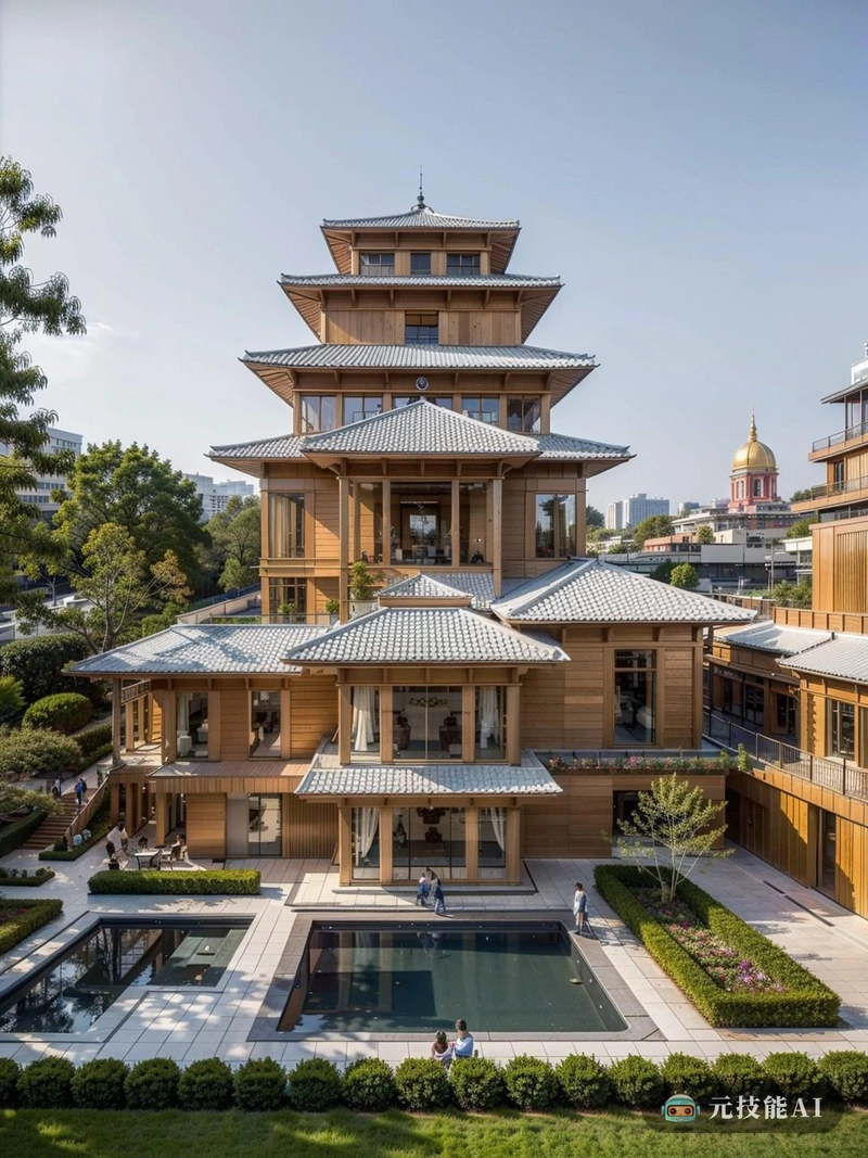 一座由著名建筑师阿尔多·罗西设计的宁静而宁静的寺庙矗立在连绵起伏的群山背景下。建筑沐浴在柔和、温暖的阳光下,在其表面投射出金色的色调。寺庙的几何形状在其简单而优雅的线条中显而易见,干净的边缘和角度创造了和谐的平衡。风格是古典主义和现代主义的融合,反映了一种超越时代的永恒优雅。立面上错综复杂的雕刻和屋顶上错综复杂的图案等细节为整体设计增添了一丝精致和丰富。这座寺庙似乎是一个和平与宁静的圣地,在这里,人们可以逃离外部世界的喧嚣,找到内心的平静。 一座由著名建筑师阿尔多·罗西设计的宁静而宁静的寺庙矗立在连绵起伏的群山背景下。建筑沐浴在柔和、温暖的阳光下,在其表面投射出金色的色调。寺庙的几何形状在其简单而优雅的线条中显而易见,干净的边缘和角度创造了和谐的平衡。风格是古典主义和现代主义的融合,反映了一种超越时代的永恒优雅。立面上错综复杂的雕刻和屋顶上错综复杂的图案等细节为整体设计增添了一丝精致和丰富。这座寺庙似乎是一个和平与宁静的圣地,在这里,人们可以逃离外部世界的喧嚣,找到内心的平静。