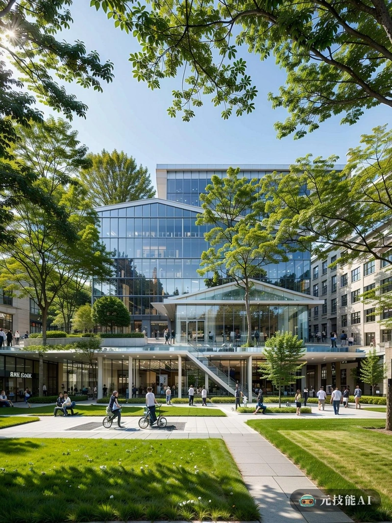由诺曼·福斯特设计的充满活力的校园,以其创新的建筑而闻名。校园融合了现代性和功能性,有光滑的几何形状和充足的绿色空间。建筑由玻璃和钢铁制成,允许自然光进入室内。天气晴朗,校园里投下温暖的阴影。孩子们在充满活力的壁画和现代雕塑环绕的操场上玩耍。校园是学习和创造的天堂,培养了社区意识和归属感。 由诺曼·福斯特设计的充满活力的校园,以其创新的建筑而闻名。校园融合了现代性和功能性,有光滑的几何形状和充足的绿色空间。建筑由玻璃和钢铁制成,允许自然光进入室内。天气晴朗,校园里投下温暖的阴影。孩子们在充满活力的壁画和现代雕塑环绕的操场上玩耍。校园是学习和创造的天堂,培养了社区意识和归属感。
