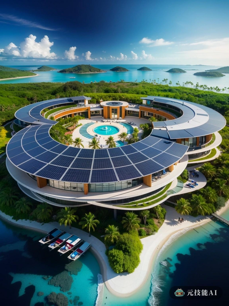 政府度假岛是海洋中心创新和可持续发展的灯塔。这个岛屿度假胜地是建筑和设计的杰作,是高科技和环保实践和谐结合的证明。整个岛屿的建筑中使用的钛金属不仅提供了耐用性,而且增加了时尚和现代的美感。岛上的分层设计是一个战略杰作,每一层都有一个特定的目的,同时保持视觉上的和谐。例如,最底层专门用于可再生能源生产,太阳能电池板和风力涡轮机与景观无缝集成。这一层不仅为岛屿提供动力,还作为一个视觉提醒,提醒人们该岛对可持续发展的承诺。中间层用于住宿、娱乐和零售空间。这些结构主要由钛制成,旨在最大限度地提高能源效率,最大限度地减少浪费。这些空间内的高科技功能从智能家居系统到自动废物管理,所有这些都旨在增强客人体验,同时保持低碳足迹。岛上的顶层是郁郁葱葱的绿色天堂,郁郁葱葱的花园和公园是野生动物的自然栖息地。这一层不仅为客人提供了一个放松身心的宁静环境,而且还作为碳汇,吸收二氧化碳,促进岛屿的整体可持续性。在整个岛屿,战略主义在每个细节中都很明显。建筑的布局,交通的流动,甚至景观的设计都有助于创造一个和谐高效的环境。政府度假岛不仅仅是一个度假胜地;这是对未来可持续旅游业的展望。 政府度假岛是海洋中心创新和可持续发展的灯塔。这个岛屿度假胜地是建筑和设计的杰作,是高科技和环保实践和谐结合的证明。整个岛屿的建筑中使用的钛金属不仅提供了耐用性,而且增加了时尚和现代的美感。岛上的分层设计是一个战略杰作,每一层都有一个特定的目的,同时保持视觉上的和谐。例如,最底层专门用于可再生能源生产,太阳能电池板和风力涡轮机与景观无缝集成。这一层不仅为岛屿提供动力,还作为一个视觉提醒,提醒人们该岛对可持续发展的承诺。中间层用于住宿、娱乐和零售空间。这些结构主要由钛制成,旨在最大限度地提高能源效率,最大限度地减少浪费。这些空间内的高科技功能从智能家居系统到自动废物管理,所有这些都旨在增强客人体验,同时保持低碳足迹。岛上的顶层是郁郁葱葱的绿色天堂,郁郁葱葱的花园和公园是野生动物的自然栖息地。这一层不仅为客人提供了一个放松身心的宁静环境,而且还作为碳汇,吸收二氧化碳,促进岛屿的整体可持续性。在整个岛屿,战略主义在每个细节中都很明显。建筑的布局,交通的流动,甚至景观的设计都有助于创造一个和谐高效的环境。政府度假岛不仅仅是一个度假胜地;这是对未来可持续旅游业的展望。