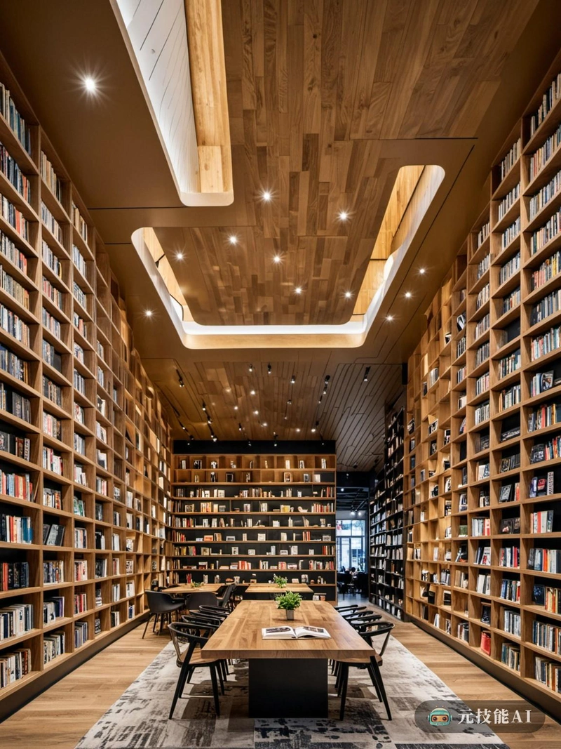 书店的设计是后现代讽刺和复杂的充满活力的表达,以熙熙攘攘的商业街为背景。外部覆盖着木质复合板,唤起了温暖和自然优雅的感觉。立面上装饰着几何图案和抽象艺术,参考了国际现代主义运动,同时保持了一种有趣和讽刺的感觉。书店内部是一个迷宫般的阅读空间,每个空间都是为了满足不同的阅读需求和心情而设计的。天花板上装饰着装饰艺术风格的图案,增添了一丝优雅和精致。书架被设计成以突出封面和装订的方式展示书籍,邀请浏览者发现隐藏的宝藏。昏暗的灯光营造出一种舒适的氛围,而角落里的咖啡店则为街道的喧嚣提供了一个喘息的机会。这个书店的设计不仅仅是一个零售空间;这是一种融合了新与旧、严肃与好玩、功能与审美的体验。 书店的设计是后现代讽刺和复杂的充满活力的表达,以熙熙攘攘的商业街为背景。外部覆盖着木质复合板,唤起了温暖和自然优雅的感觉。立面上装饰着几何图案和抽象艺术,参考了国际现代主义运动,同时保持了一种有趣和讽刺的感觉。书店内部是一个迷宫般的阅读空间,每个空间都是为了满足不同的阅读需求和心情而设计的。天花板上装饰着装饰艺术风格的图案,增添了一丝优雅和精致。书架被设计成以突出封面和装订的方式展示书籍,邀请浏览者发现隐藏的宝藏。昏暗的灯光营造出一种舒适的氛围,而角落里的咖啡店则为街道的喧嚣提供了一个喘息的机会。这个书店的设计不仅仅是一个零售空间;这是一种融合了新与旧、严肃与好玩、功能与审美的体验。