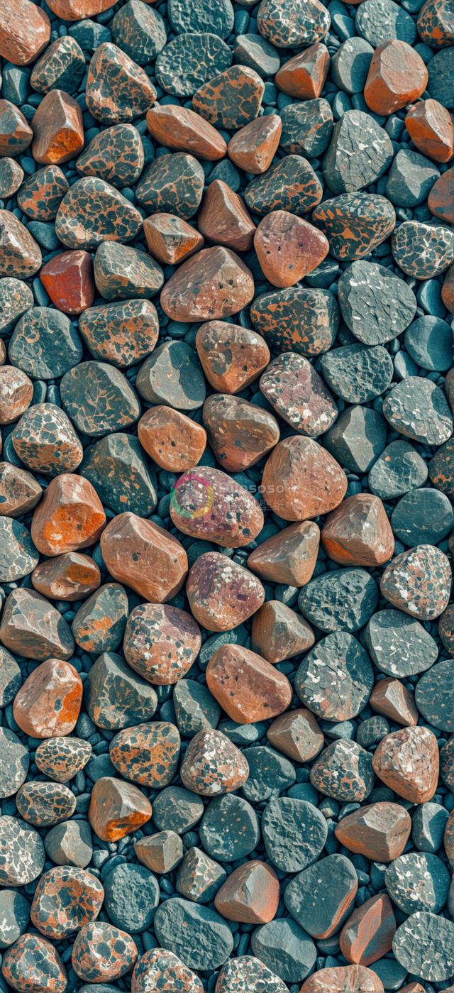 俯瞰视角下多彩纹理石阵高清晰摄影展现自然有机之美