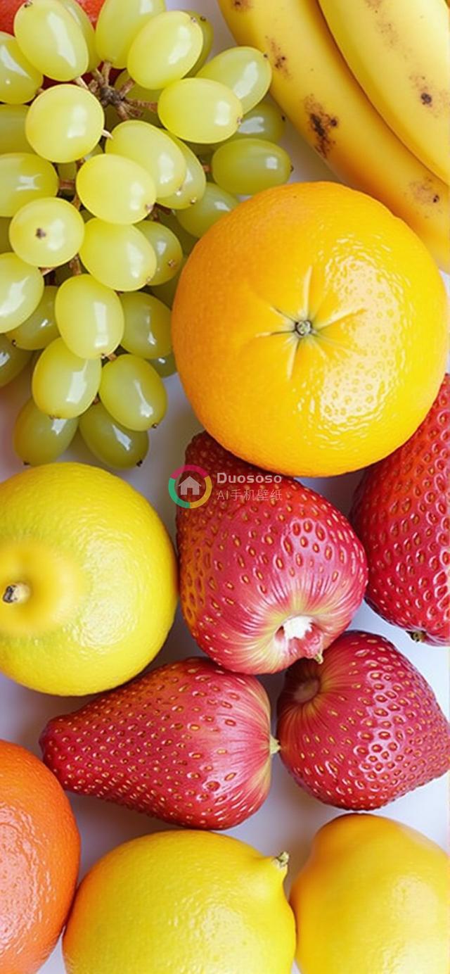 高角度展现新鲜多彩水果盛宴的照片