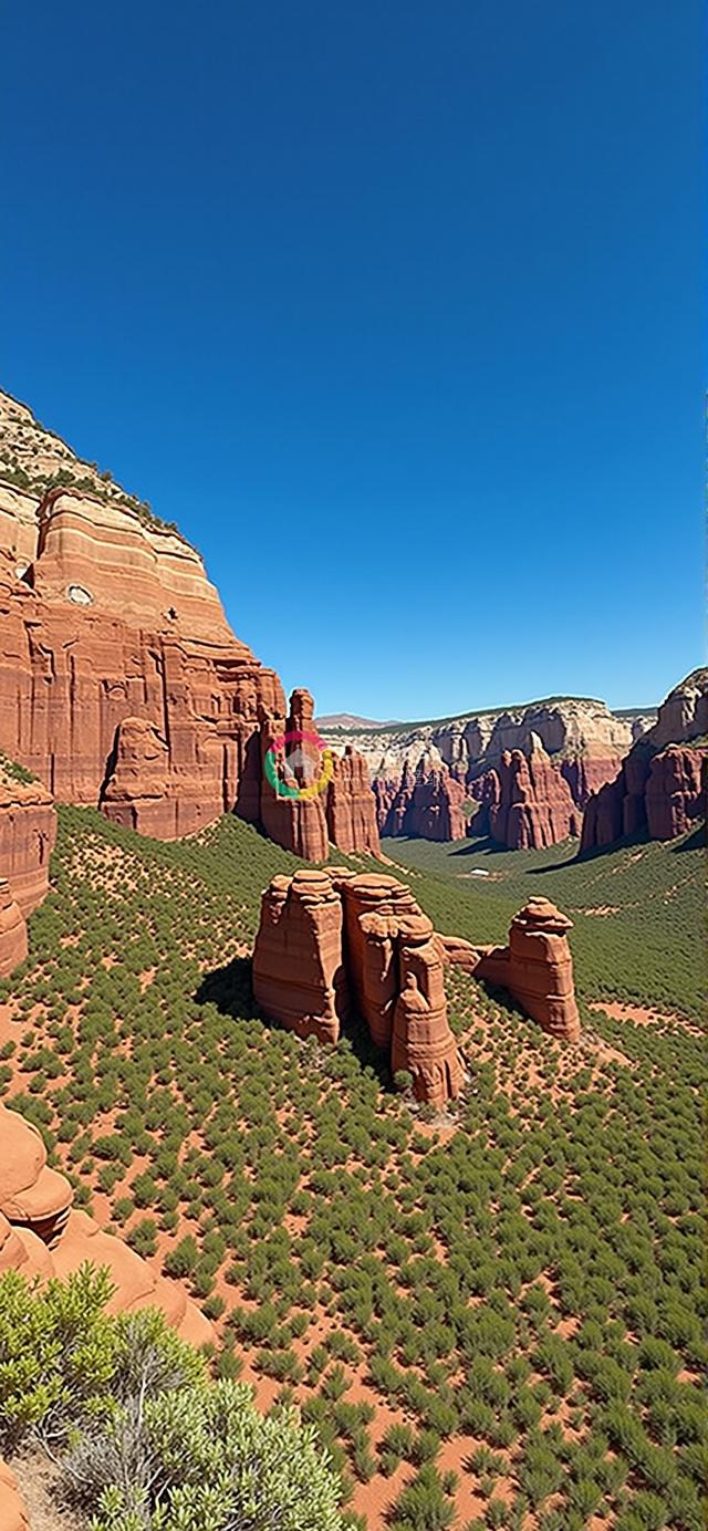 蓝天红岩壮丽沙漠风光摄影