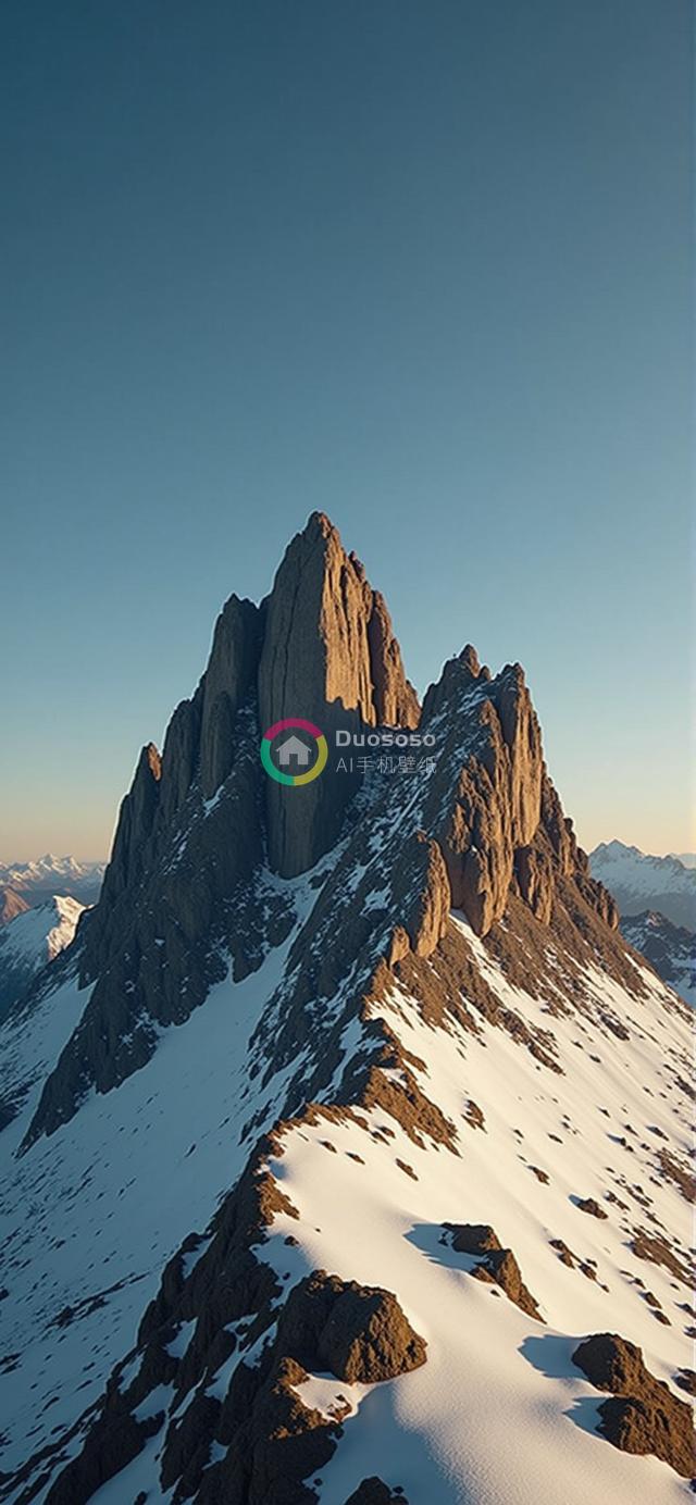 俯瞰雪峰耸立蓝天下的壮丽山川影像