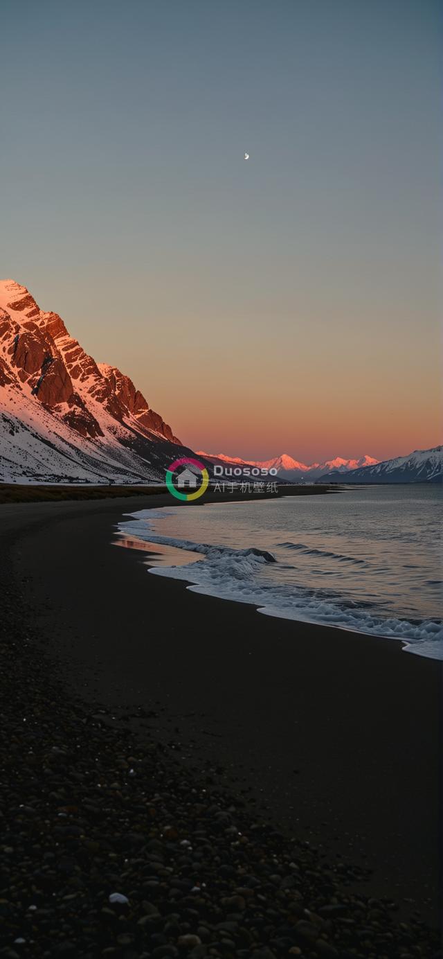 暮色海岸山脉风光摄影：静谧山水交接之美