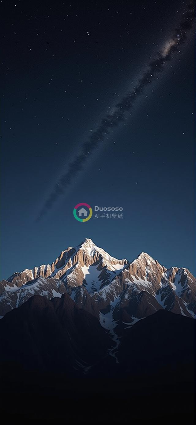 暮色雪山壮丽照：银河添彩，大自然原始之美