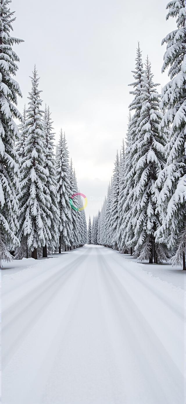 雪覆盖密林公路的宁静探索之旅