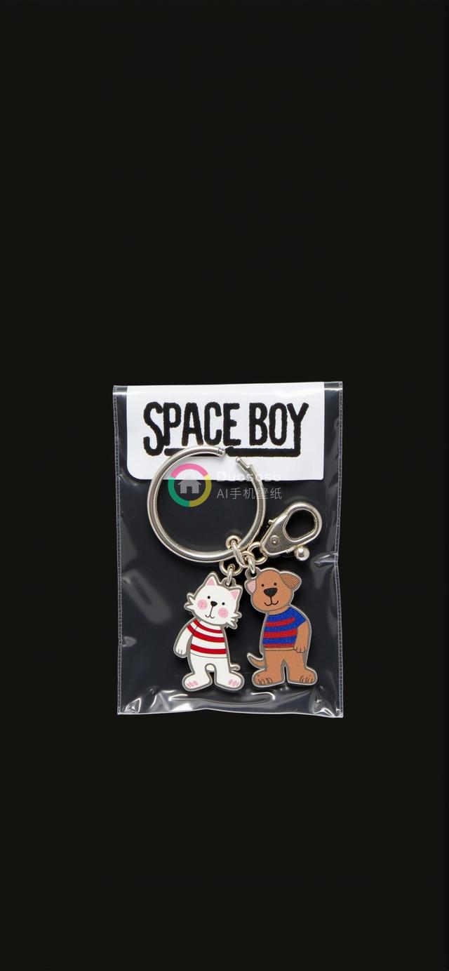 卡通猫狗条纹衫太空男孩创意钥匙扣挂饰