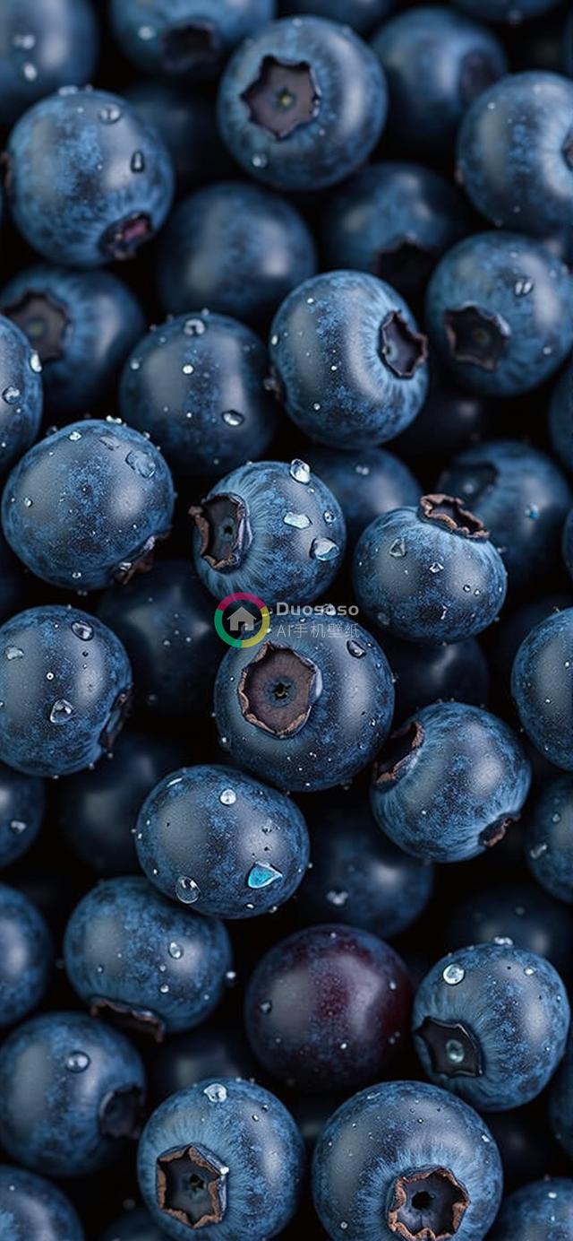 俯瞰视角下的丰富蓝莓堆高清摄影