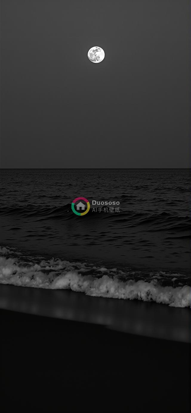 月光海景照：夜幕下的宁静与孤独