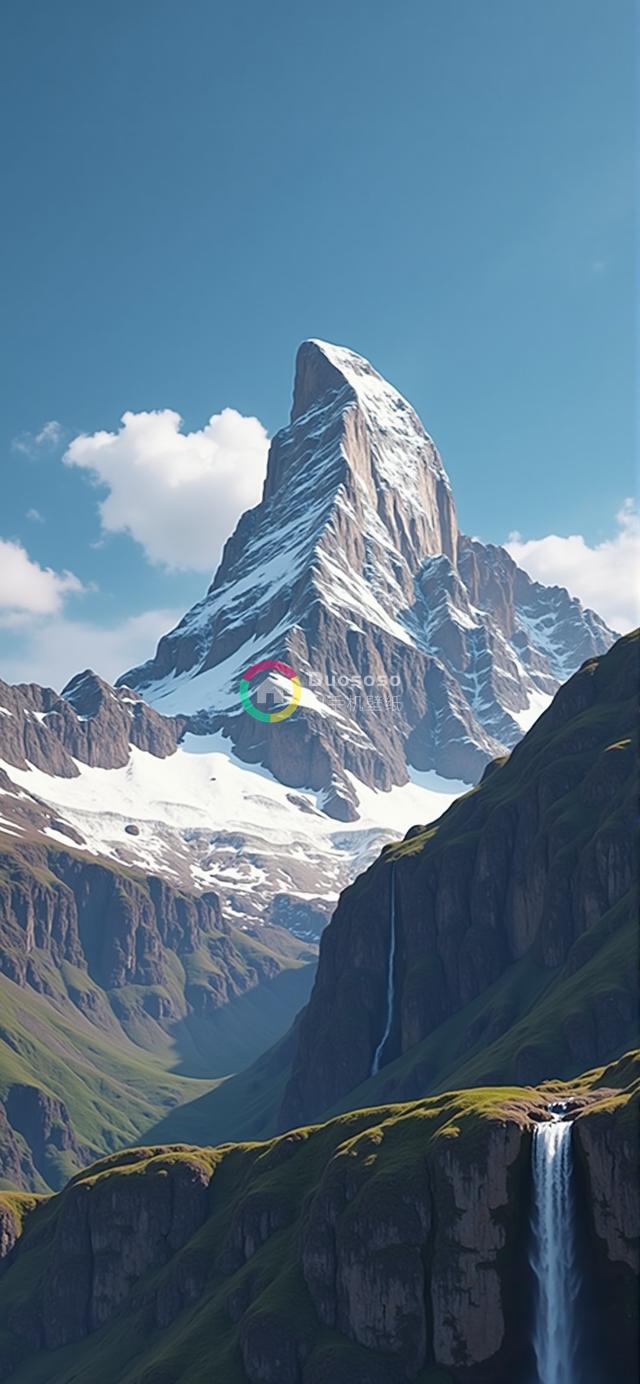 雪峰刺蓝空：壮丽山川与飞瀑阳光共绘震撼景观