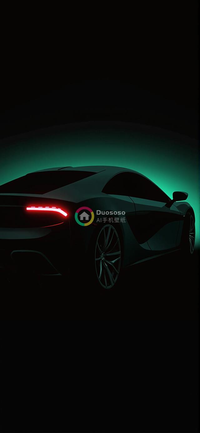 神秘绿光映衬下的现代动感超跑：力量、奢华与悬念