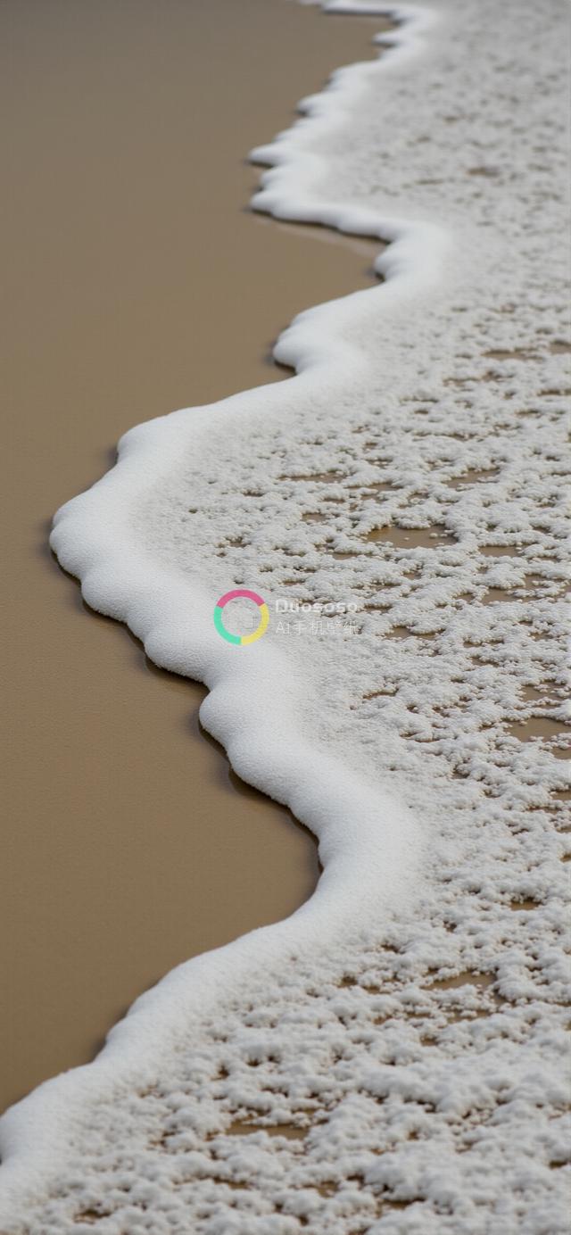 浅景深拍浪尖 细腻纹理映衬沙滩静谧之美