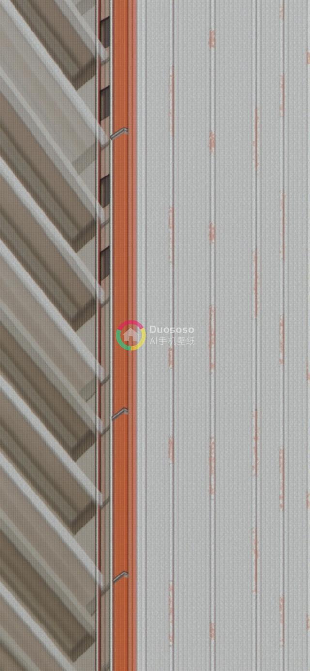 低角度展现建筑立面纹理与抽象美感的摄影