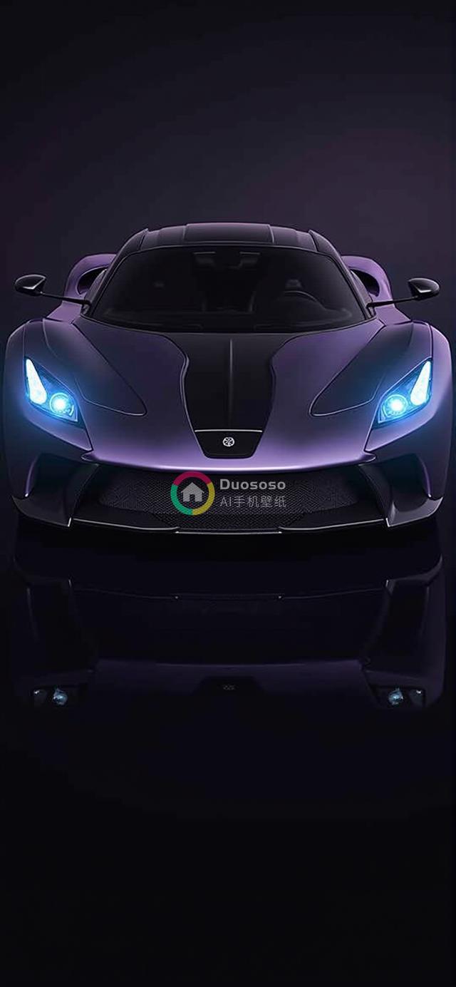 紫光闪耀：低趴运动跑车展现豪华性能与速度之美