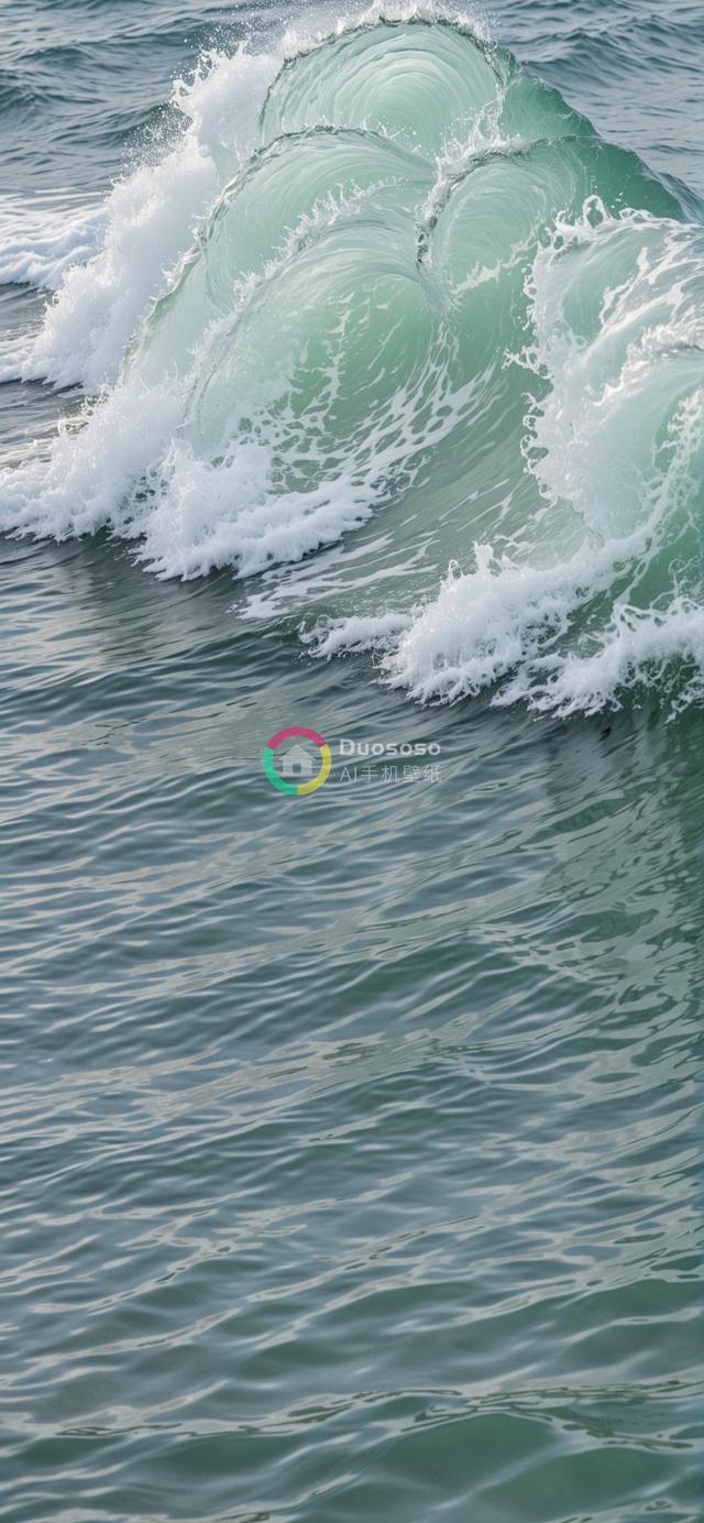 俯视视角下透蓝海浪卷起宁静之美