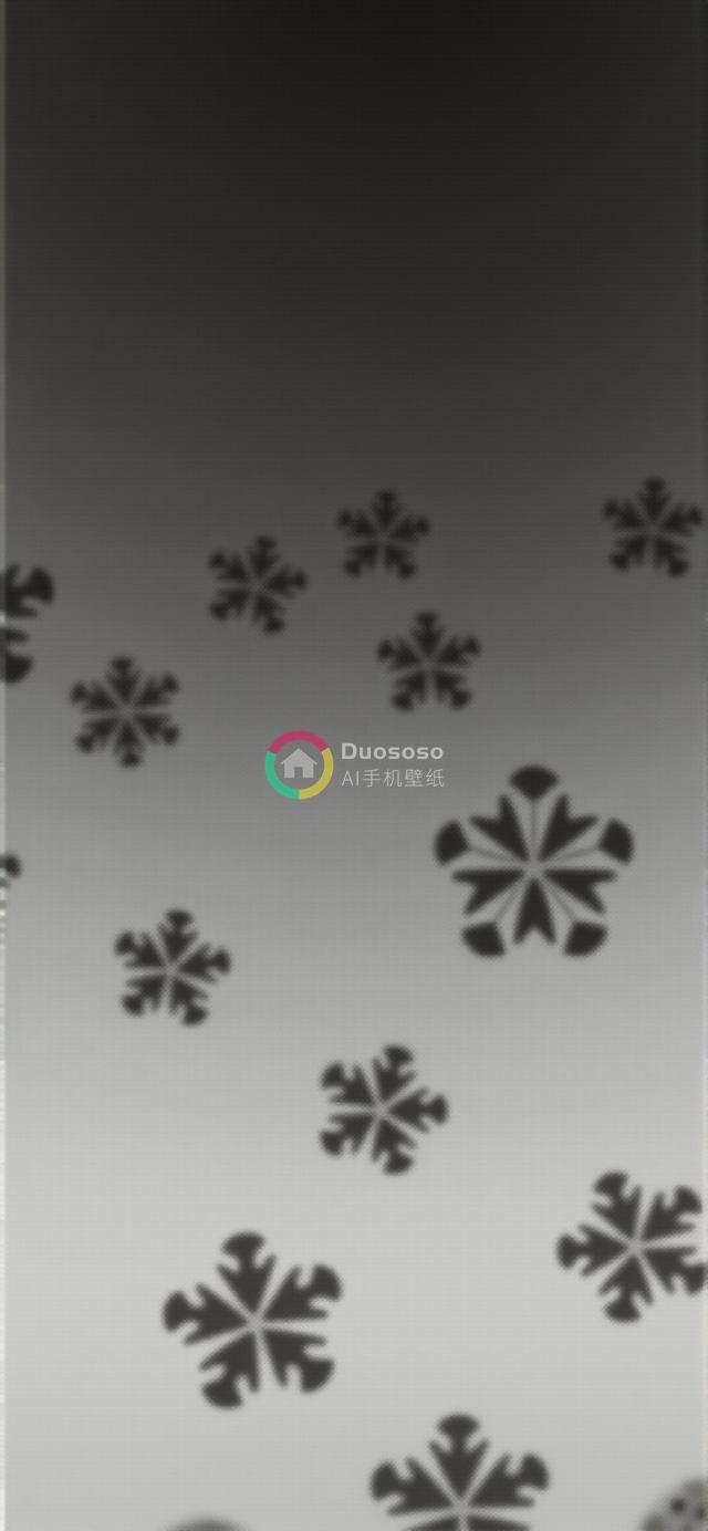 渐变背景上简约模糊黑雪花艺术渲染图像