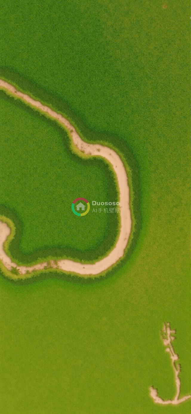 俯瞰视角下的蜿蜒土路绿野风光