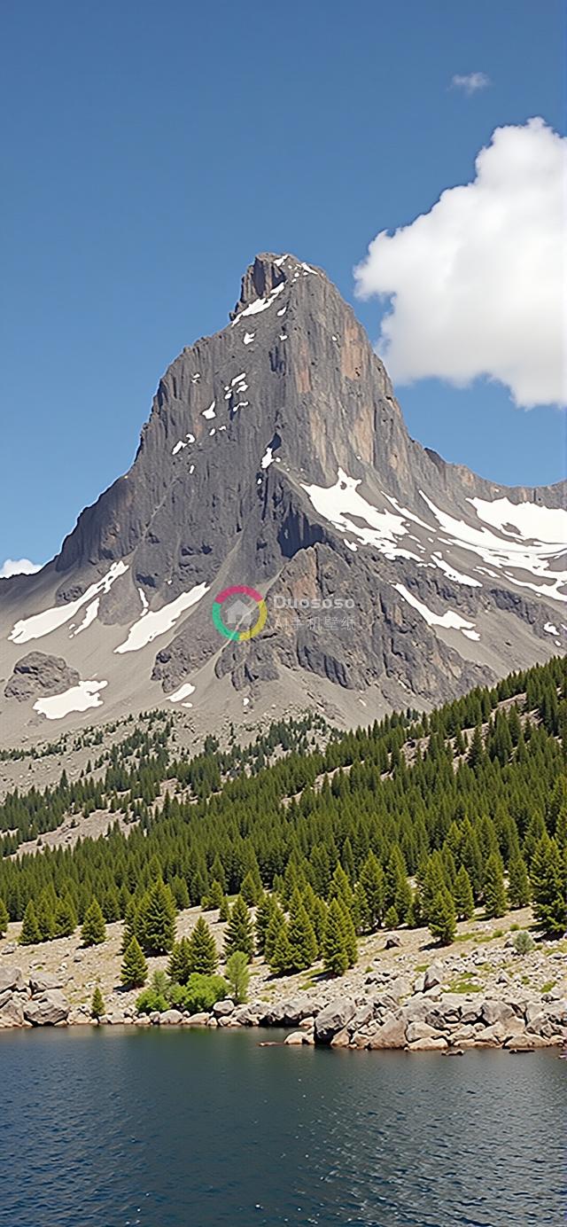 雪峰映湖光：高山壮丽与森林宁谧的视觉盛宴