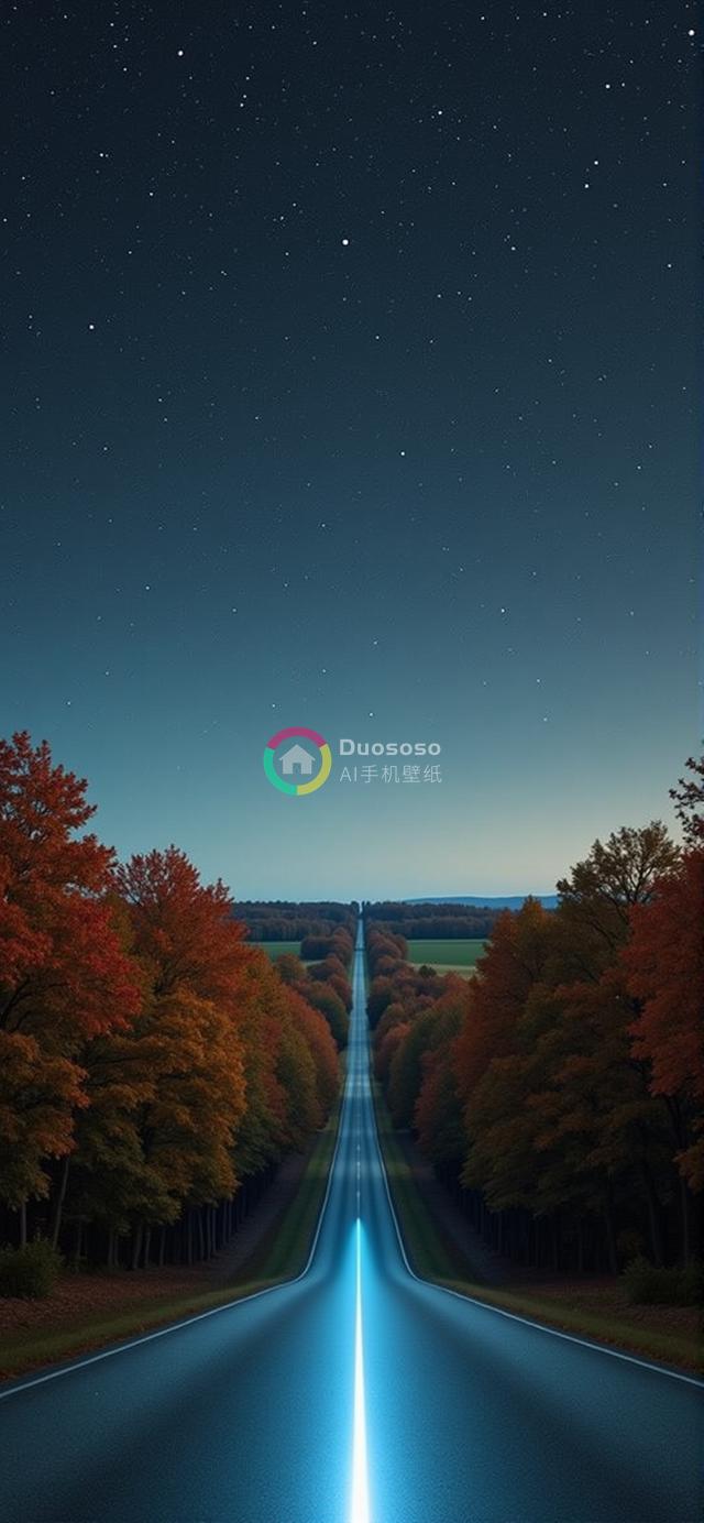 秋色斑斓的未来之路：星光下的无尽遐想