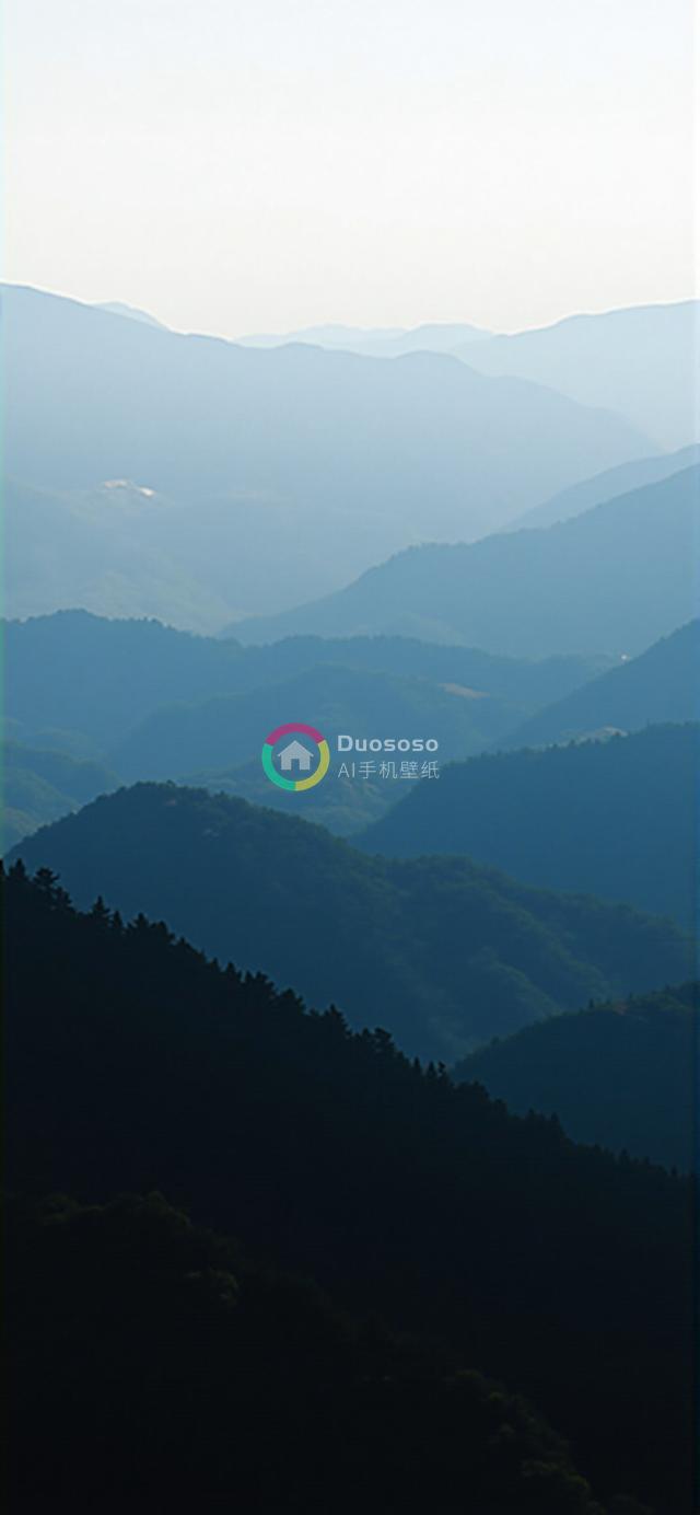 迷雾中山脉的壮丽影像：浅景深下的色彩渐变与宁静之美