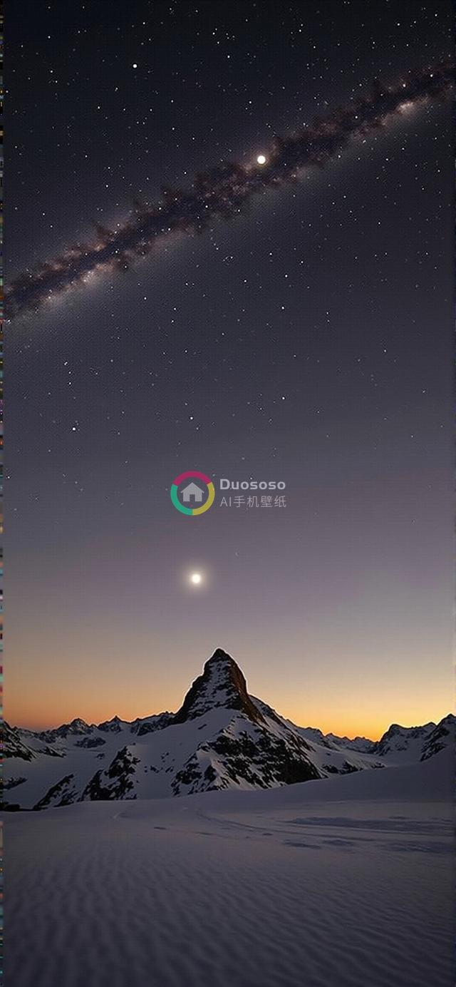 暮色中的马特洪峰：星光下的瑞士阿尔卑斯山雪峰奇观