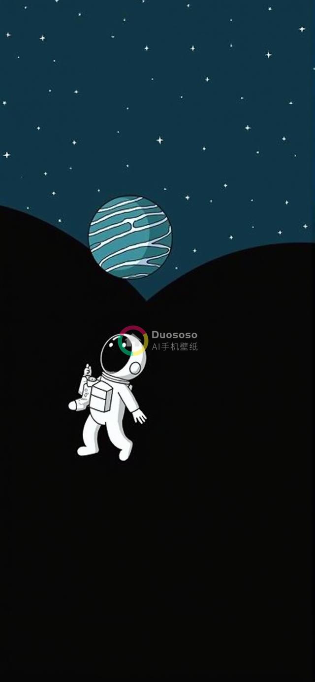 卡通宇航员太空漫步的奇幻冒险图像