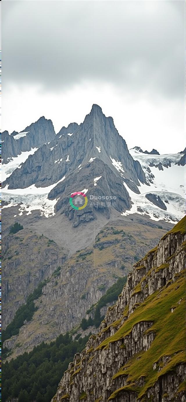 雪峰耸立云巅的壮美高山摄影
